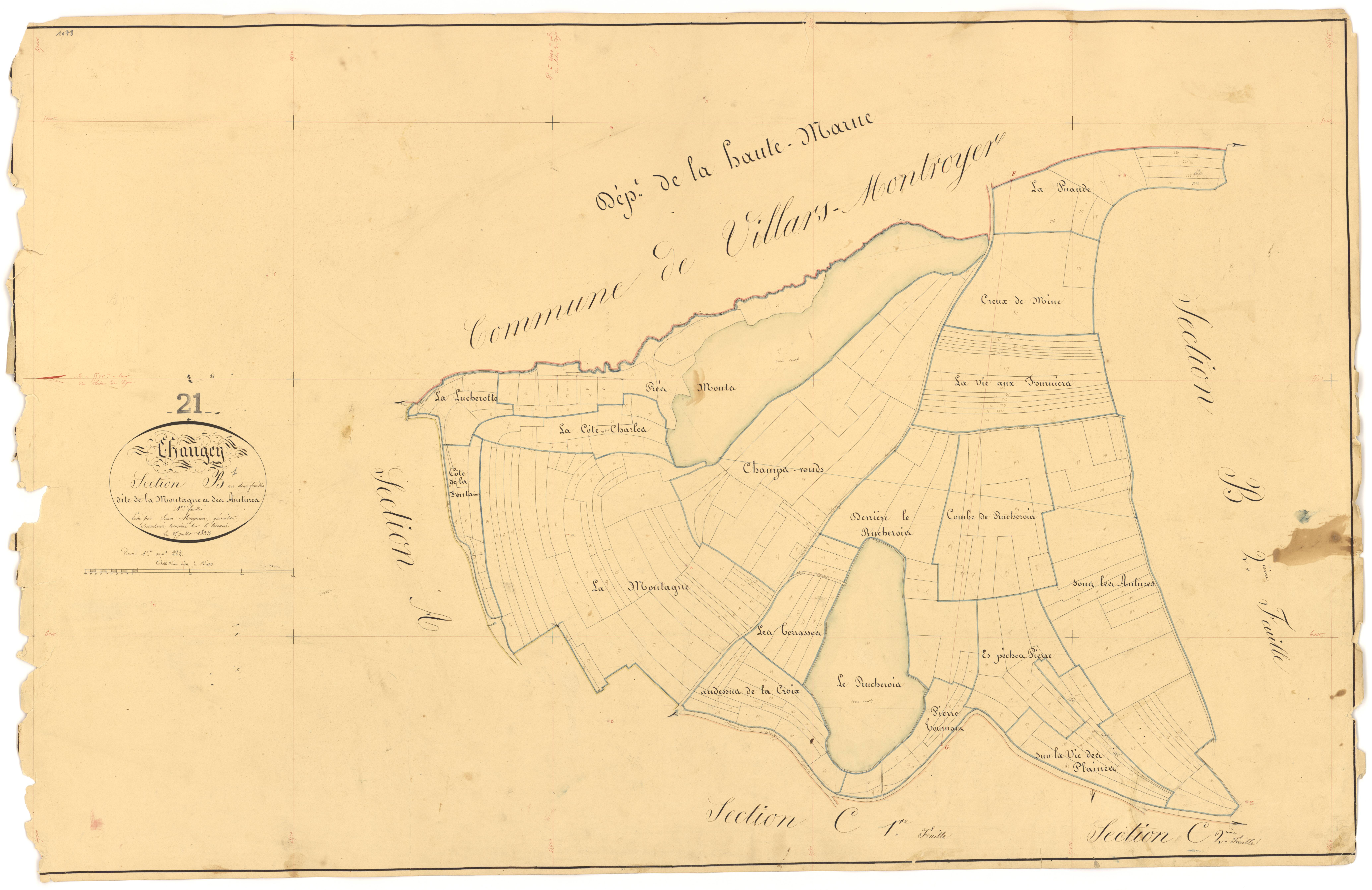 Chaugey - Section B1 - 3 P PLAN 164/3