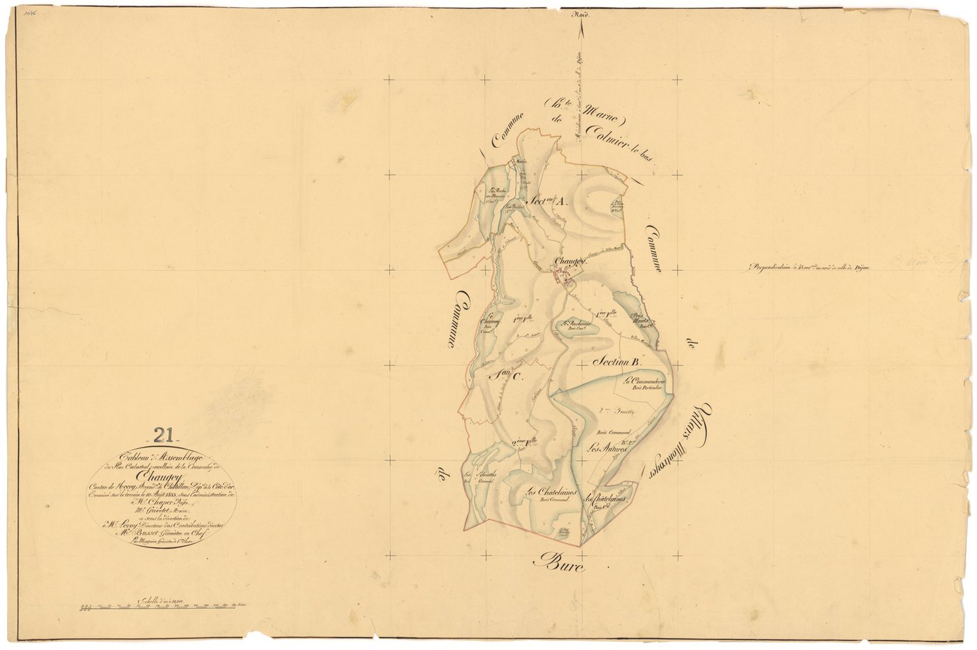 Chaugey - Tableau d'assemblage - 3 P PLAN 164/1
