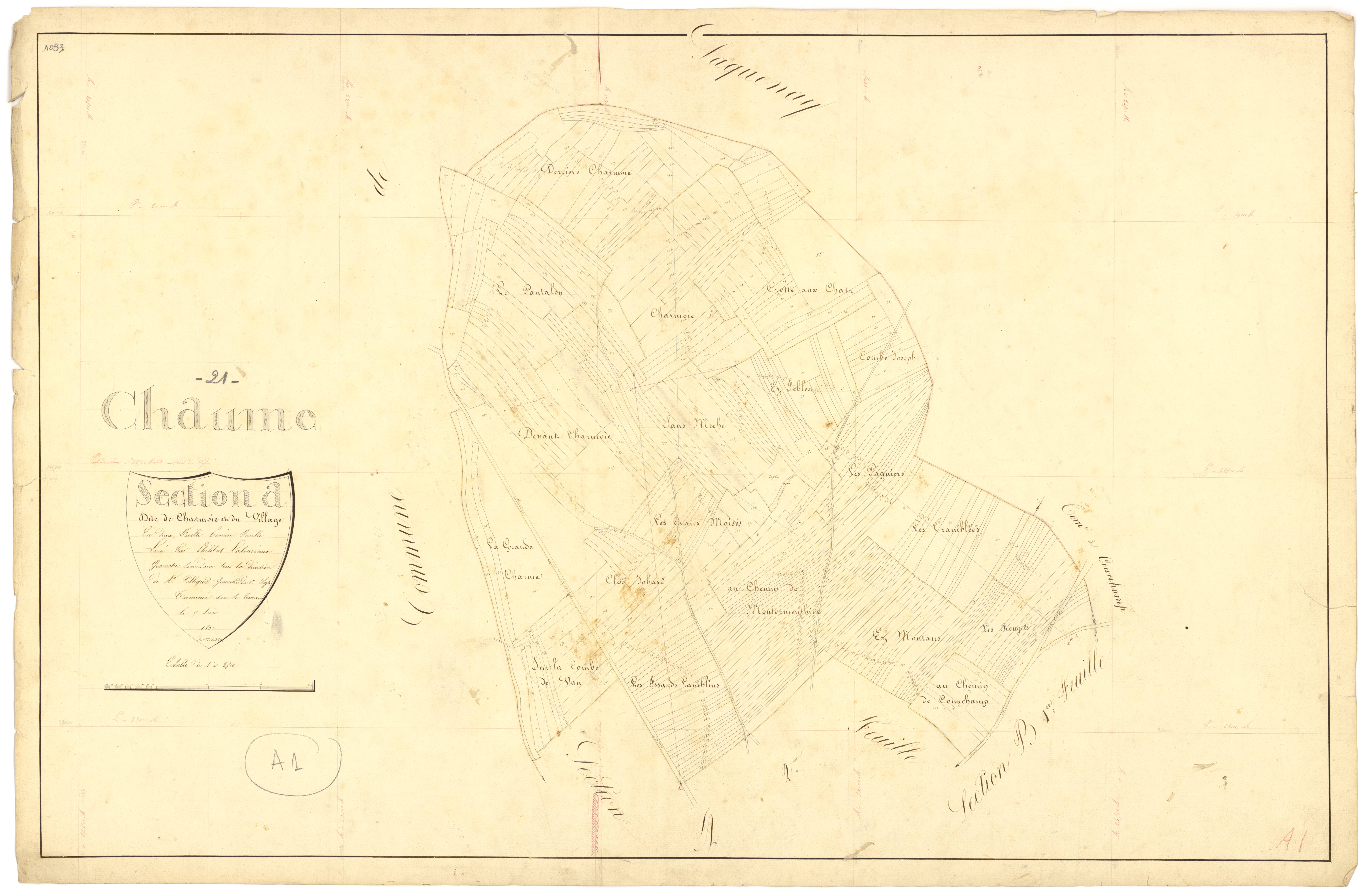 Chaume-et-Courchamp - Section A1 - 3 P PLAN 167/2