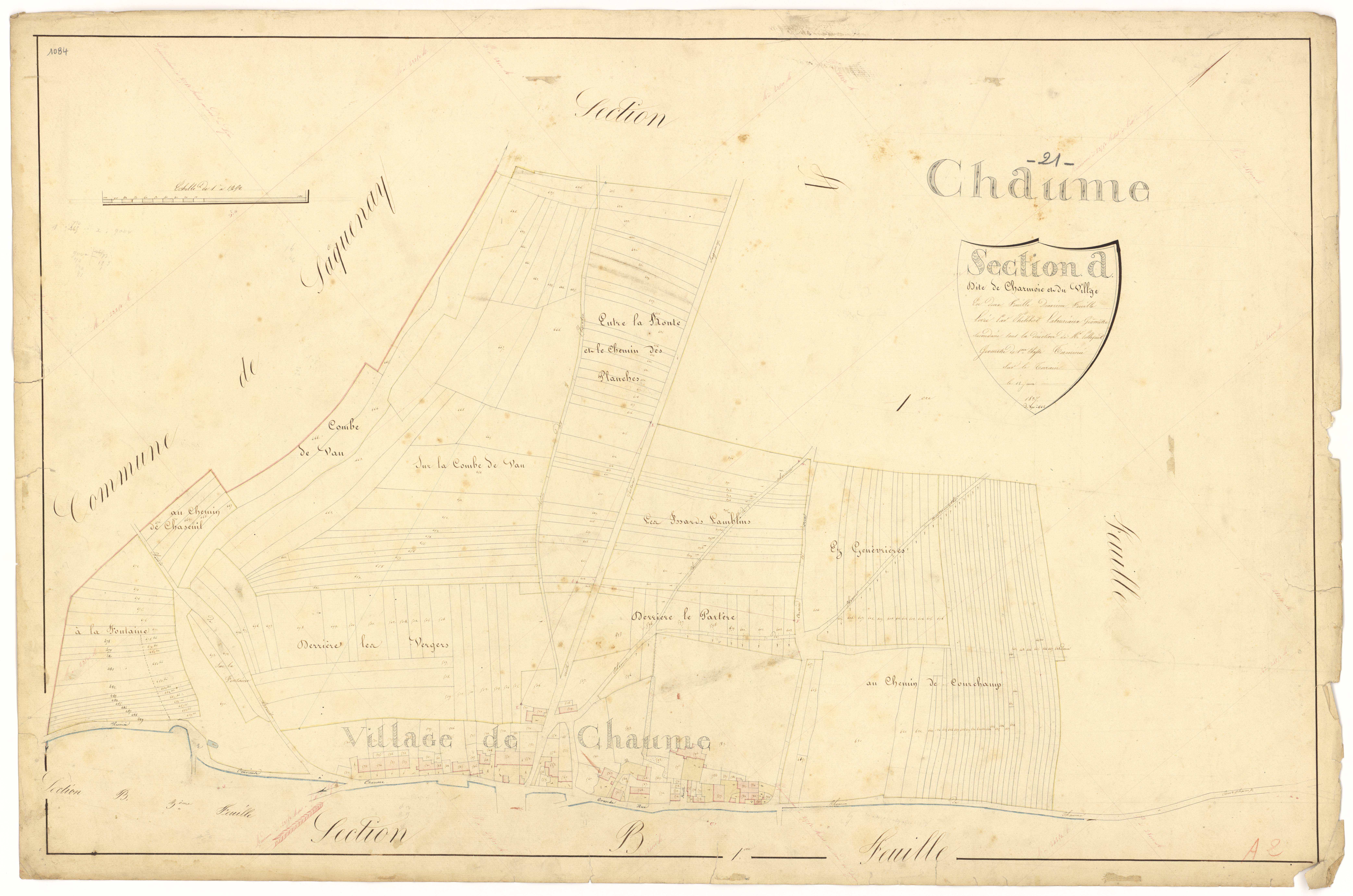 Chaume-et-Courchamp - Section A2 - 3 P PLAN 167/3