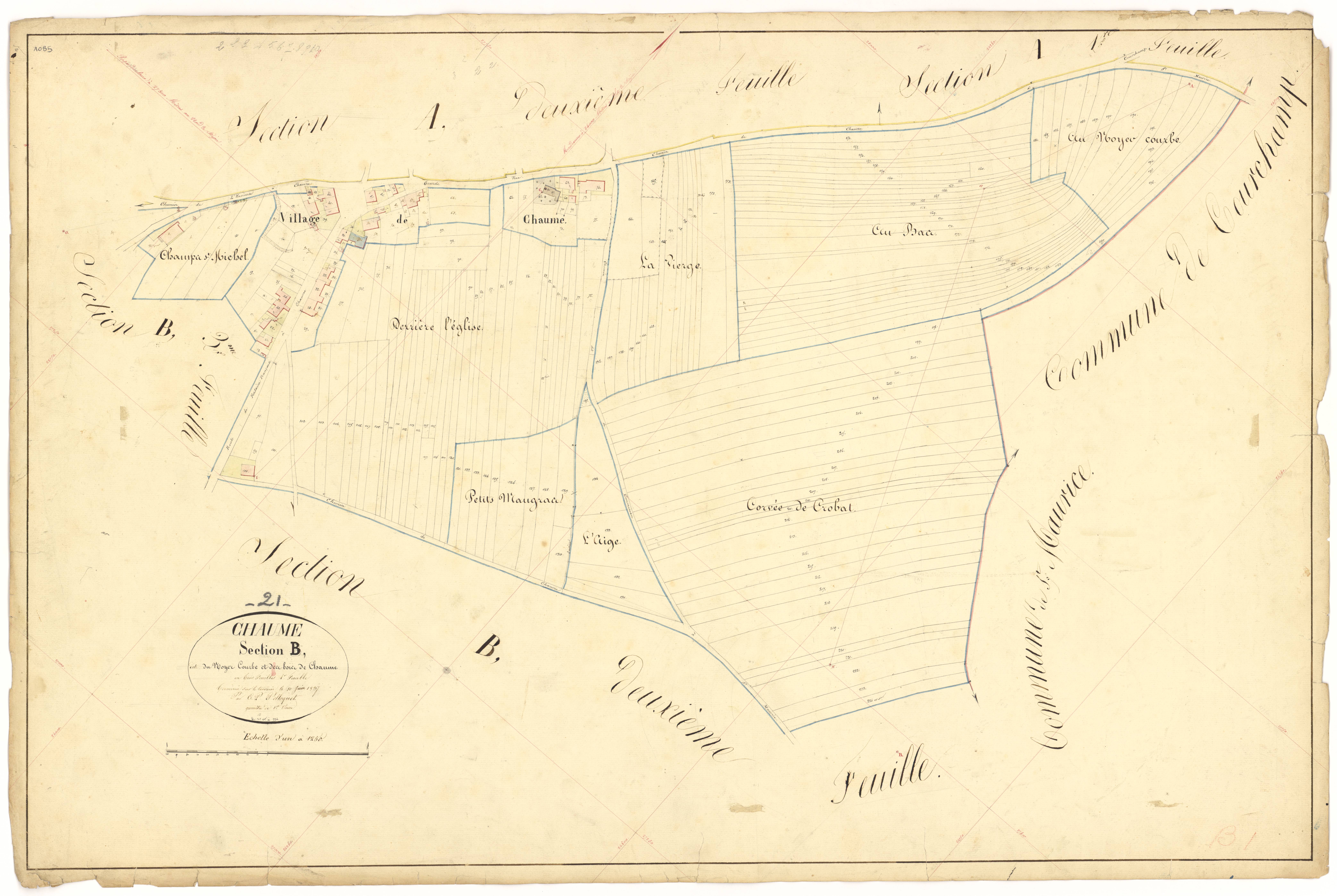 Chaume-et-Courchamp - Section B1 - 3 P PLAN 167/4