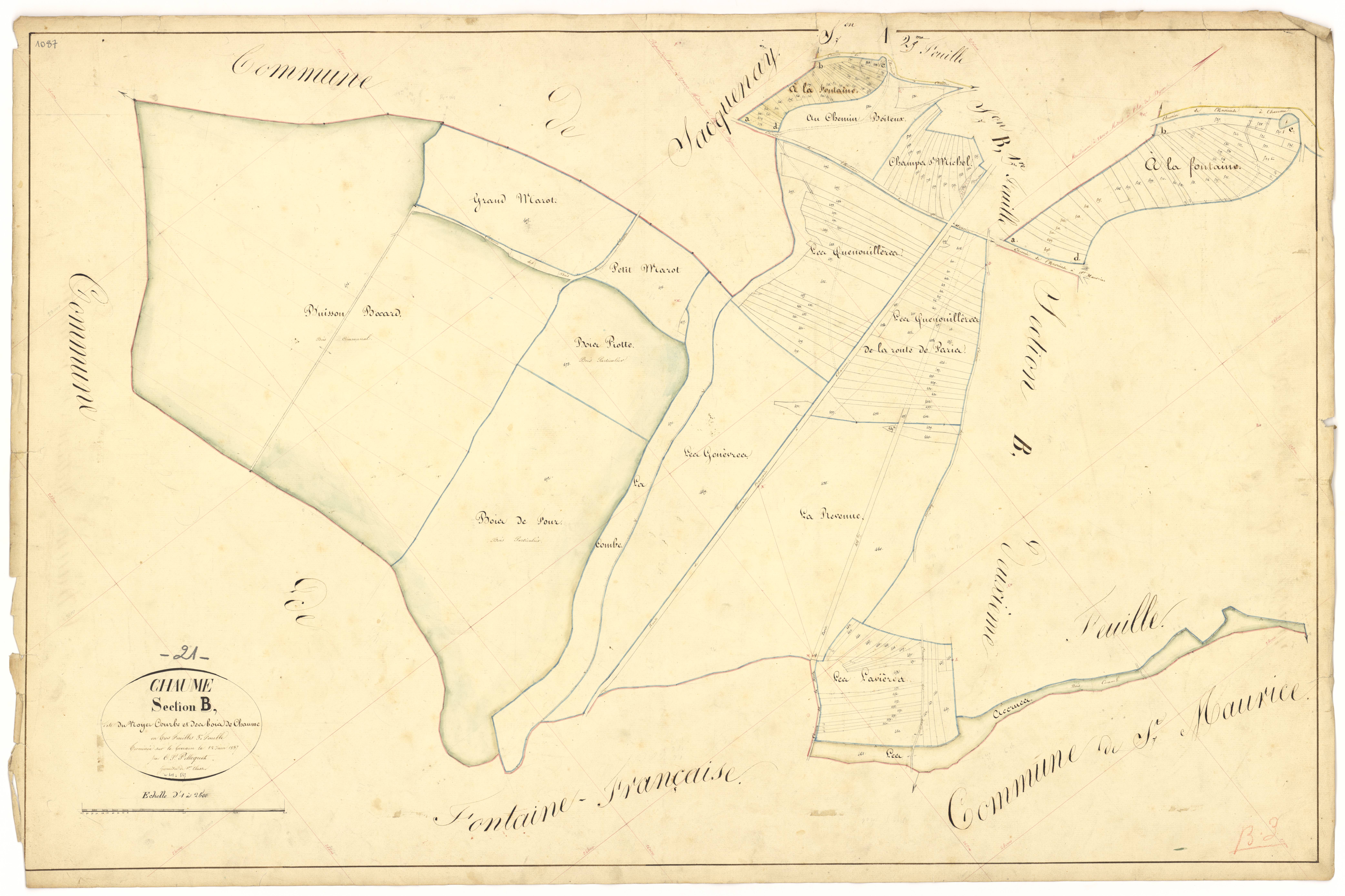 Chaume-et-Courchamp - Section B3 - 3 P PLAN 167/6