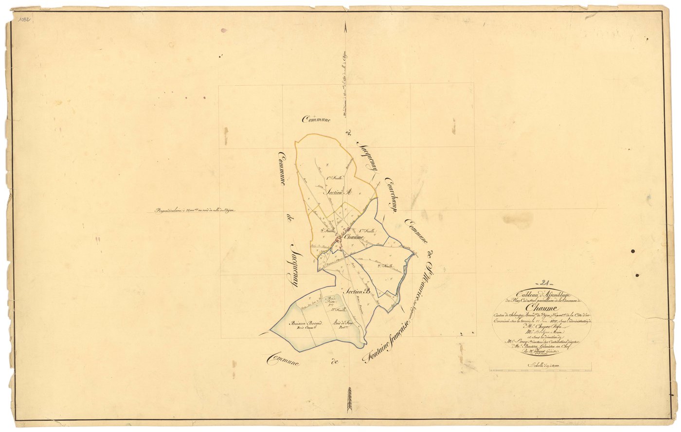 Chaume-et-Courchamp - Tableau d'assemblage - 3 P PLAN 167/1