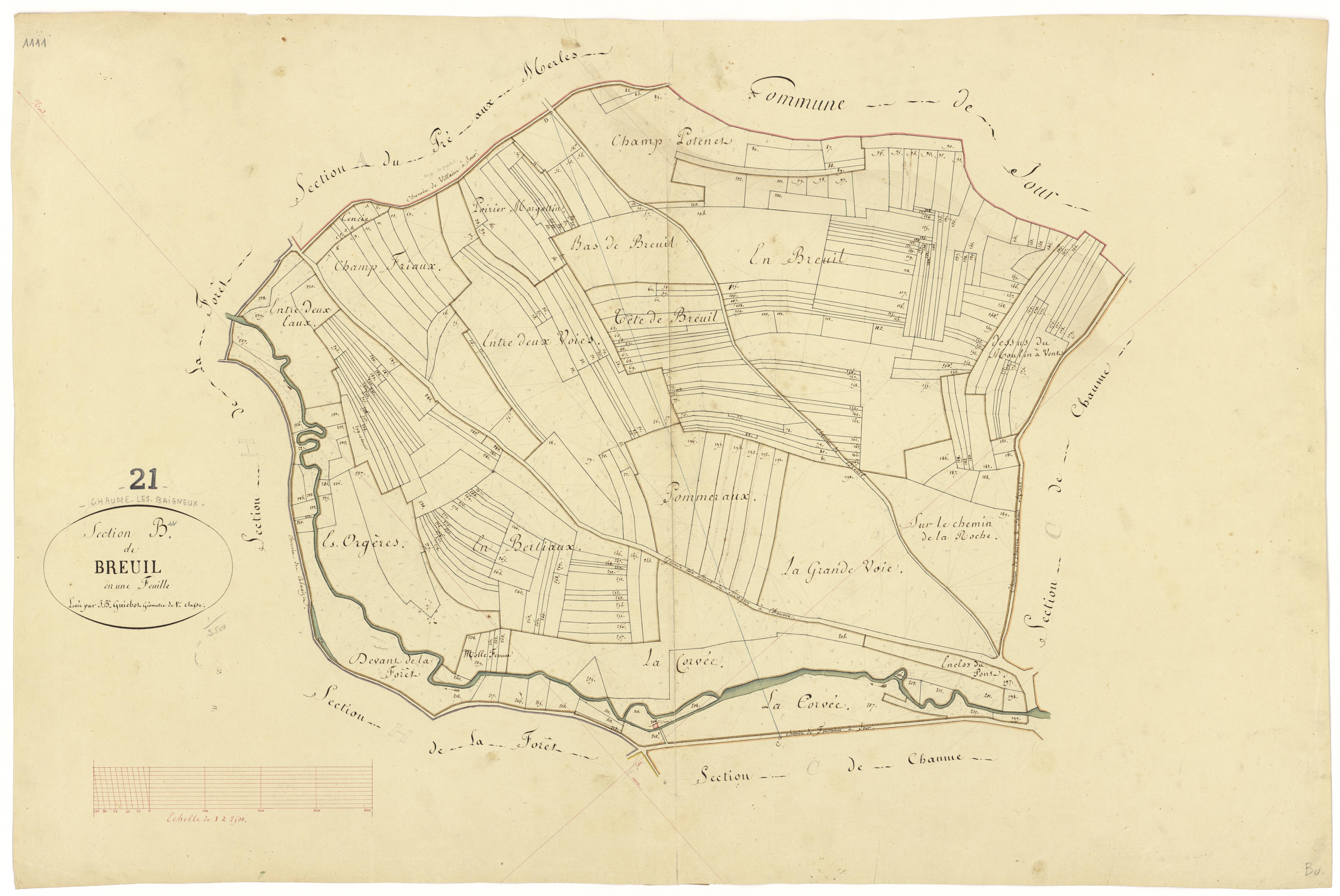 Chaume-lès-Baigneux - Section B - 3 P PLAN 166/3