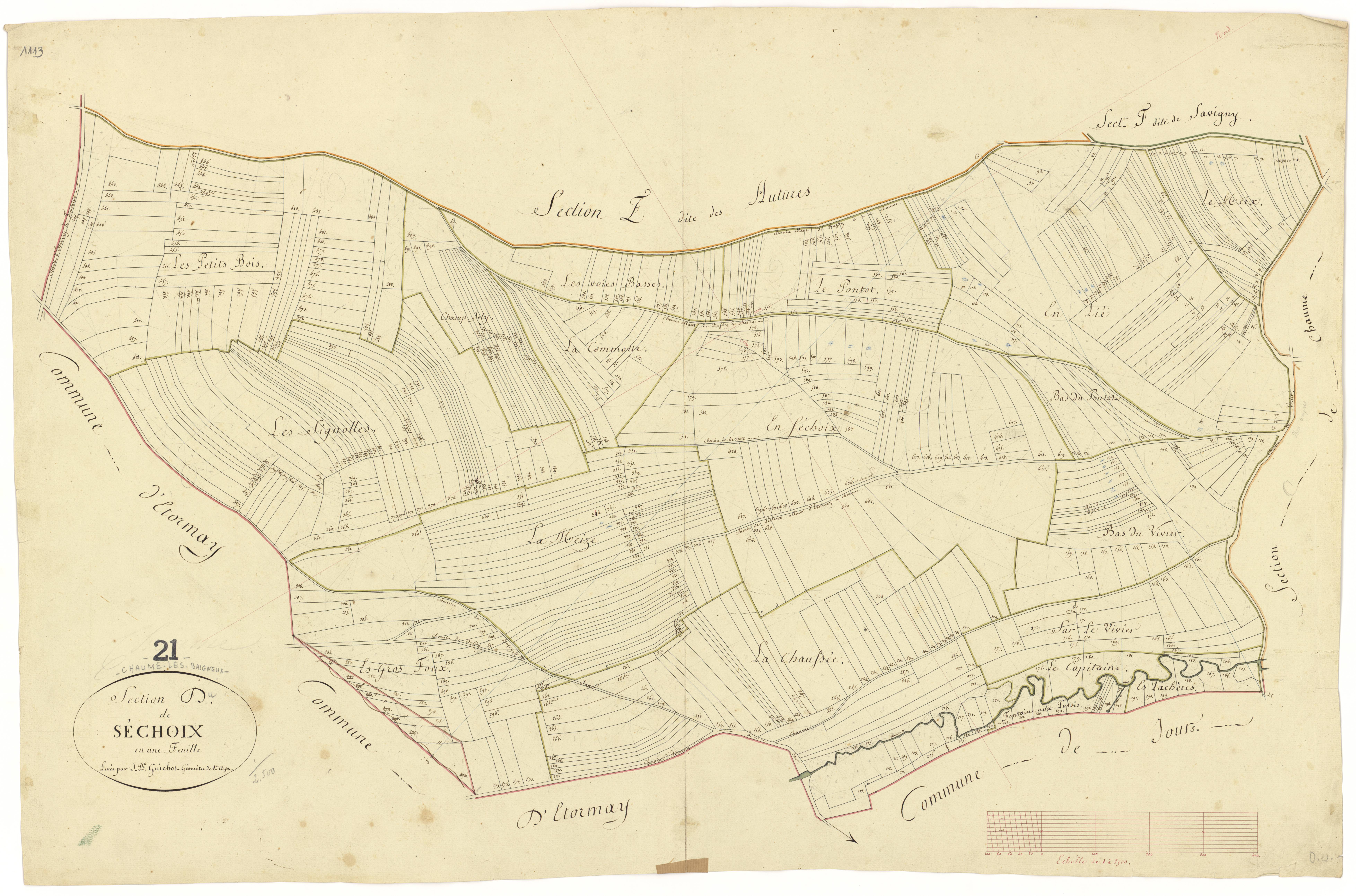 Chaume-lès-Baigneux - Section D - 3 P PLAN 166/5