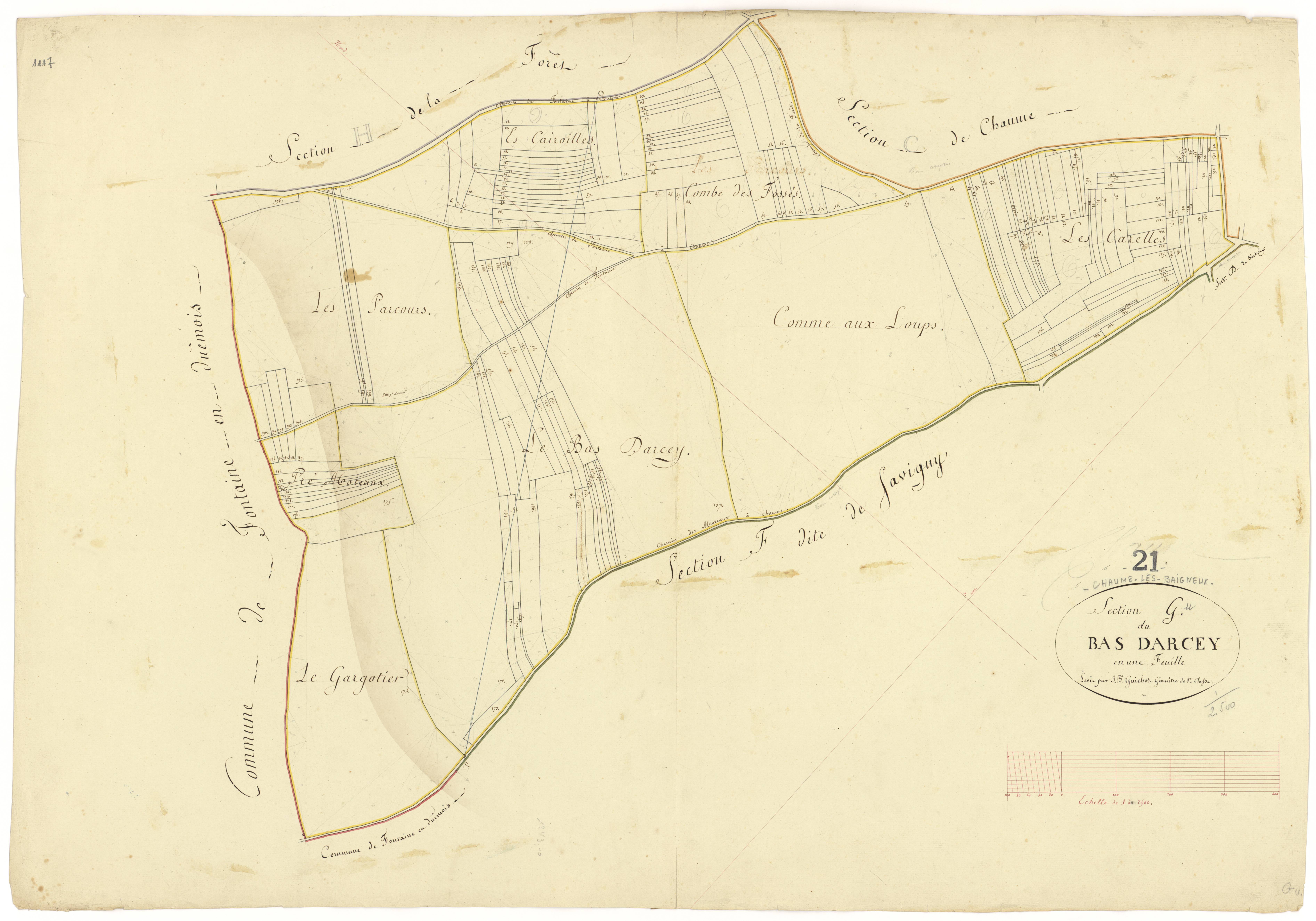 Chaume-lès-Baigneux - Section G - 3 P PLAN 166/9