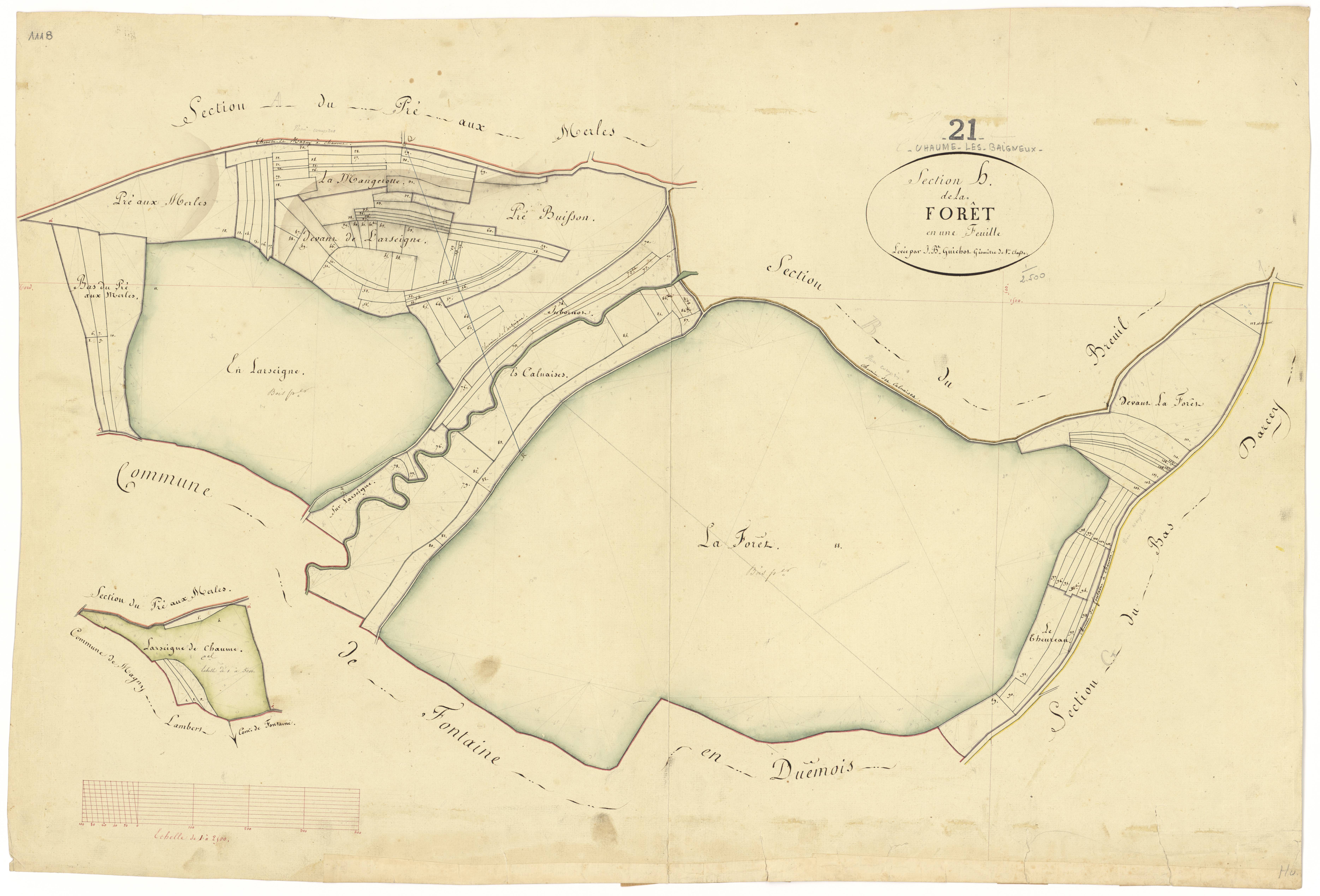 Chaume-lès-Baigneux - Section H - 3 P PLAN 166/10