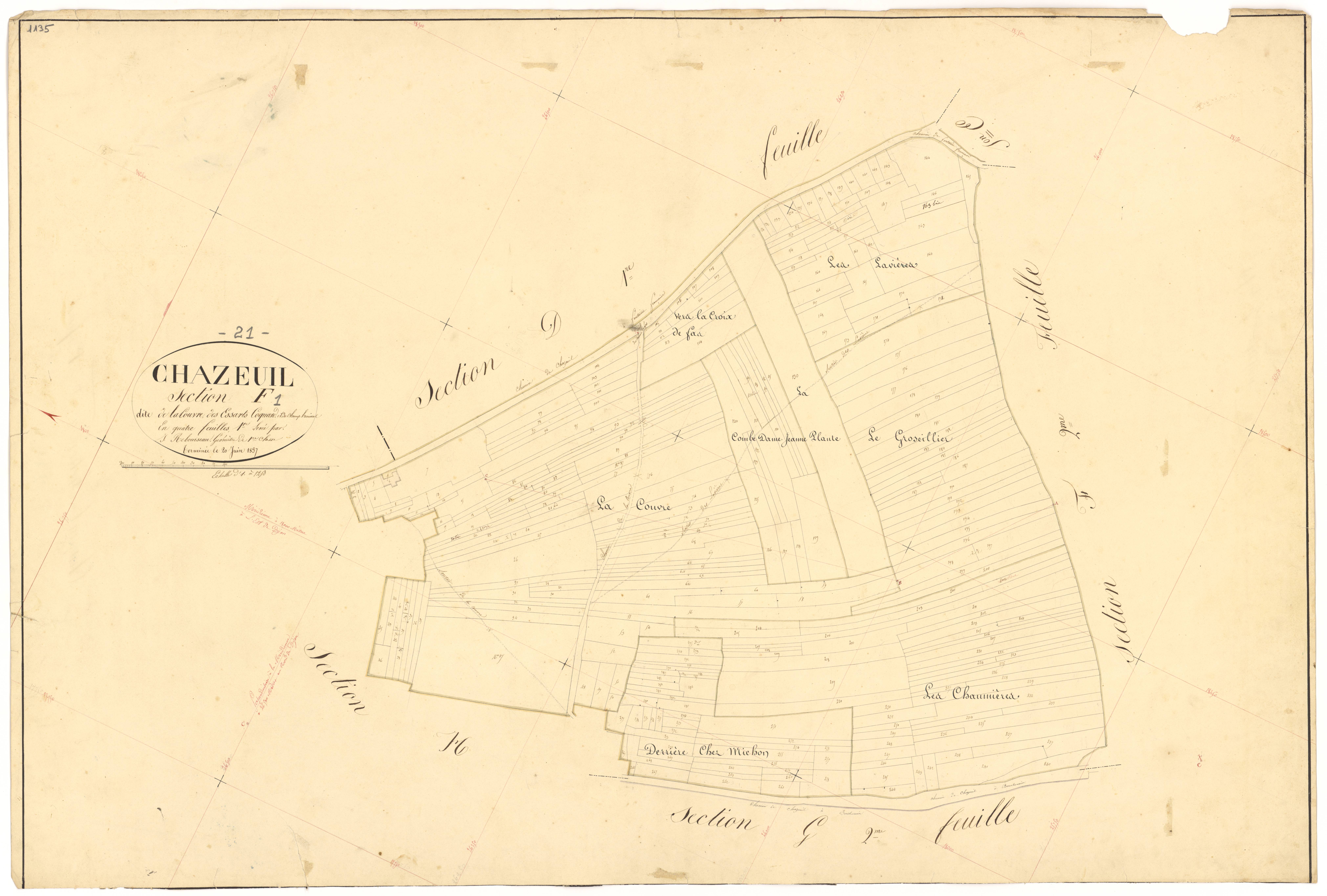 Chazeuil - Section F1 - 3 P PLAN 170/10