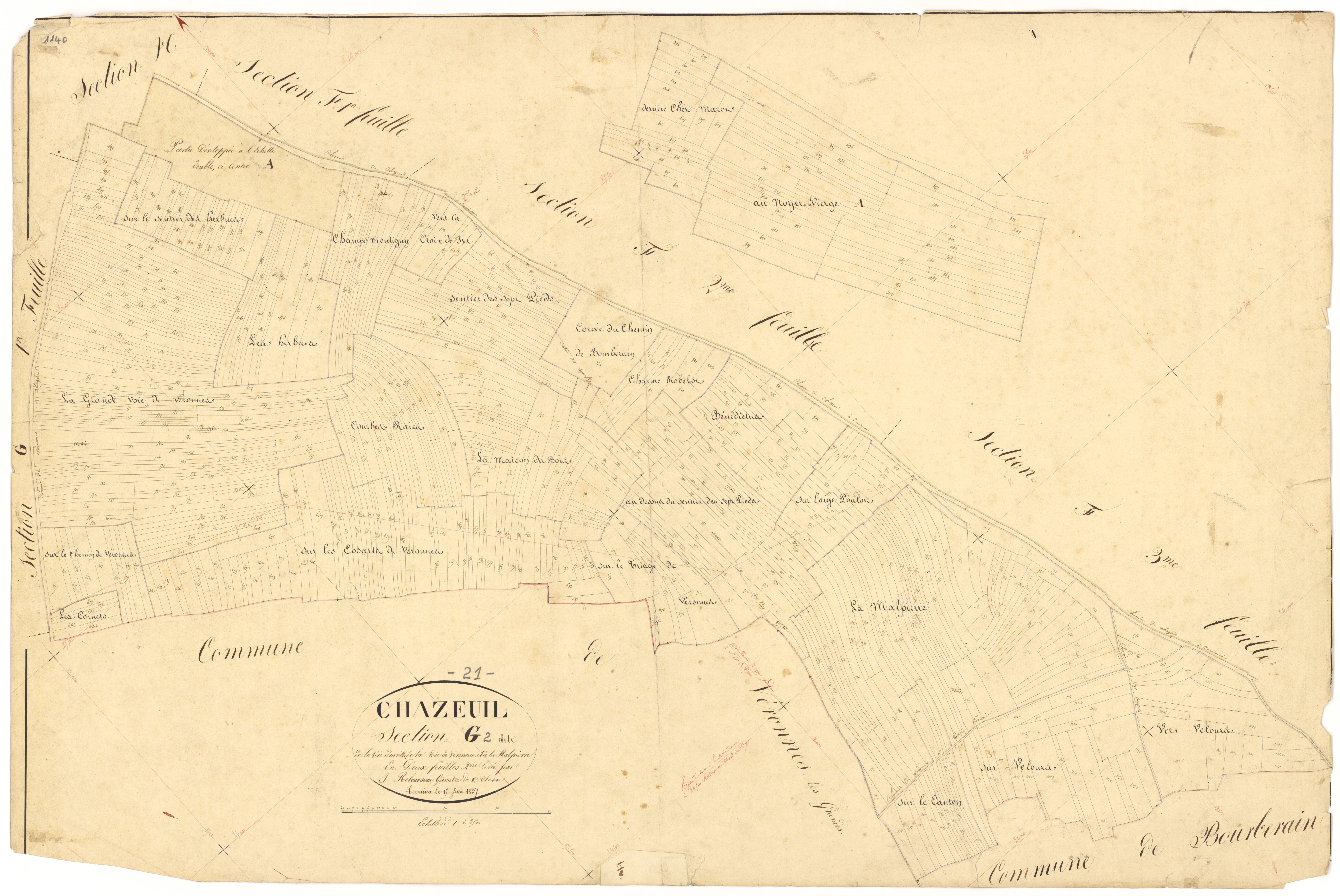 Chazeuil - Section G2 - 3 P PLAN 170/15