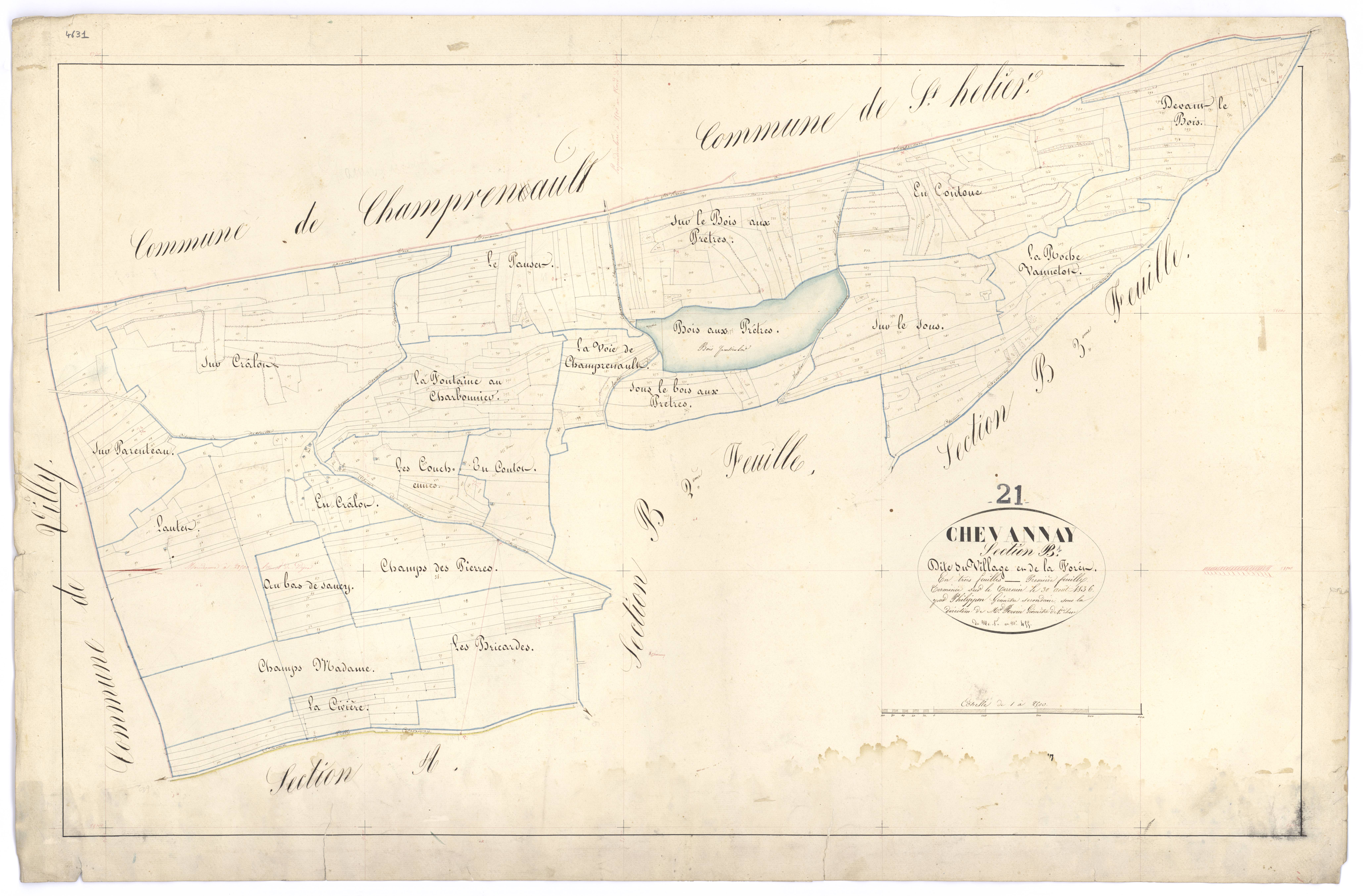 Chevannay - Section B1 - 3 P PLAN 175/3