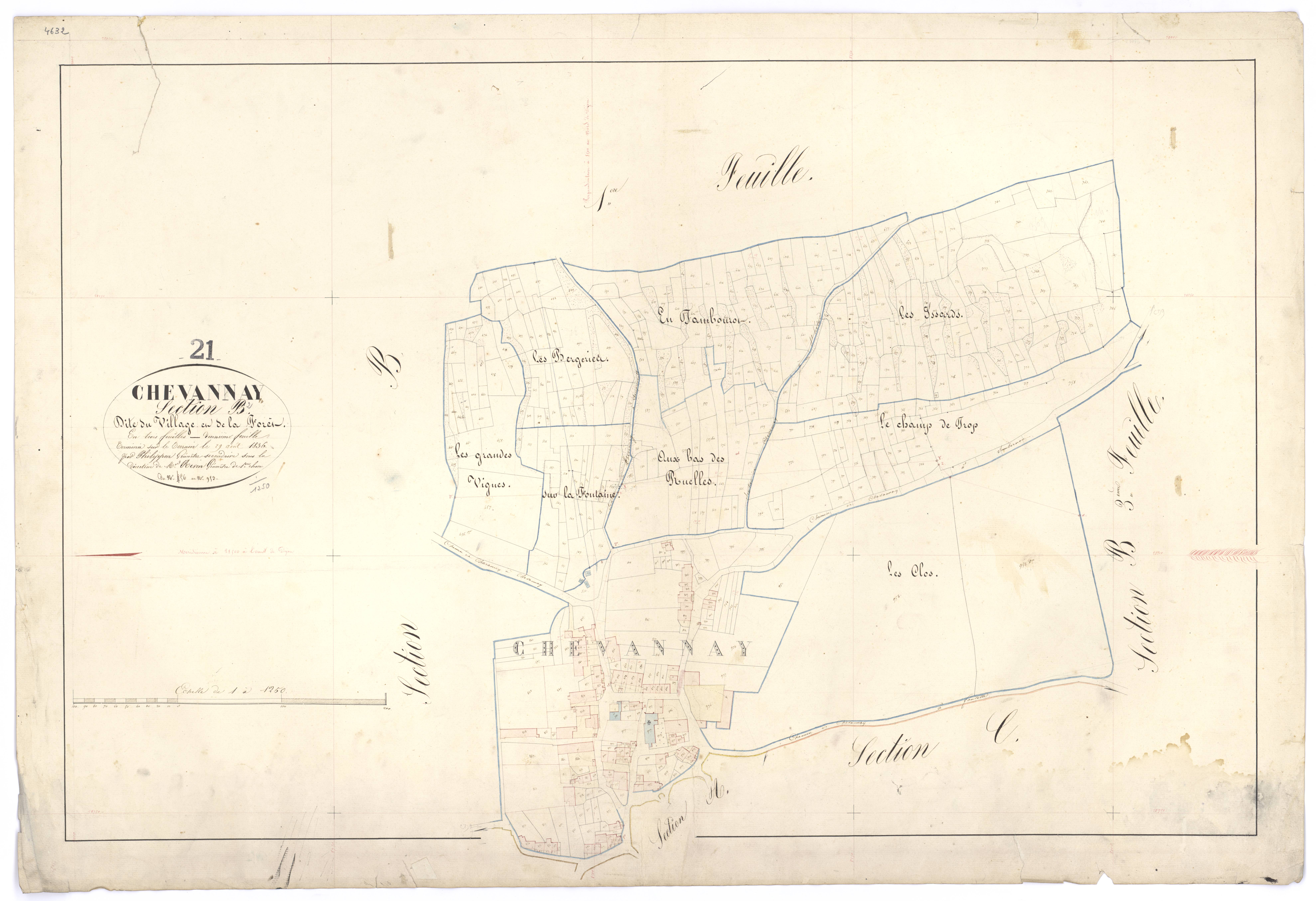 Chevannay - Section B2 - 3 P PLAN 175/4