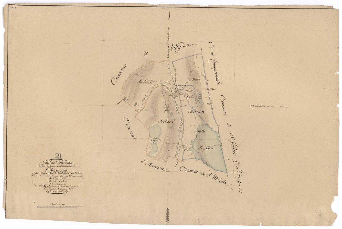 Chevannay - Tableau d'assemblage - 3 P PLAN 175/1