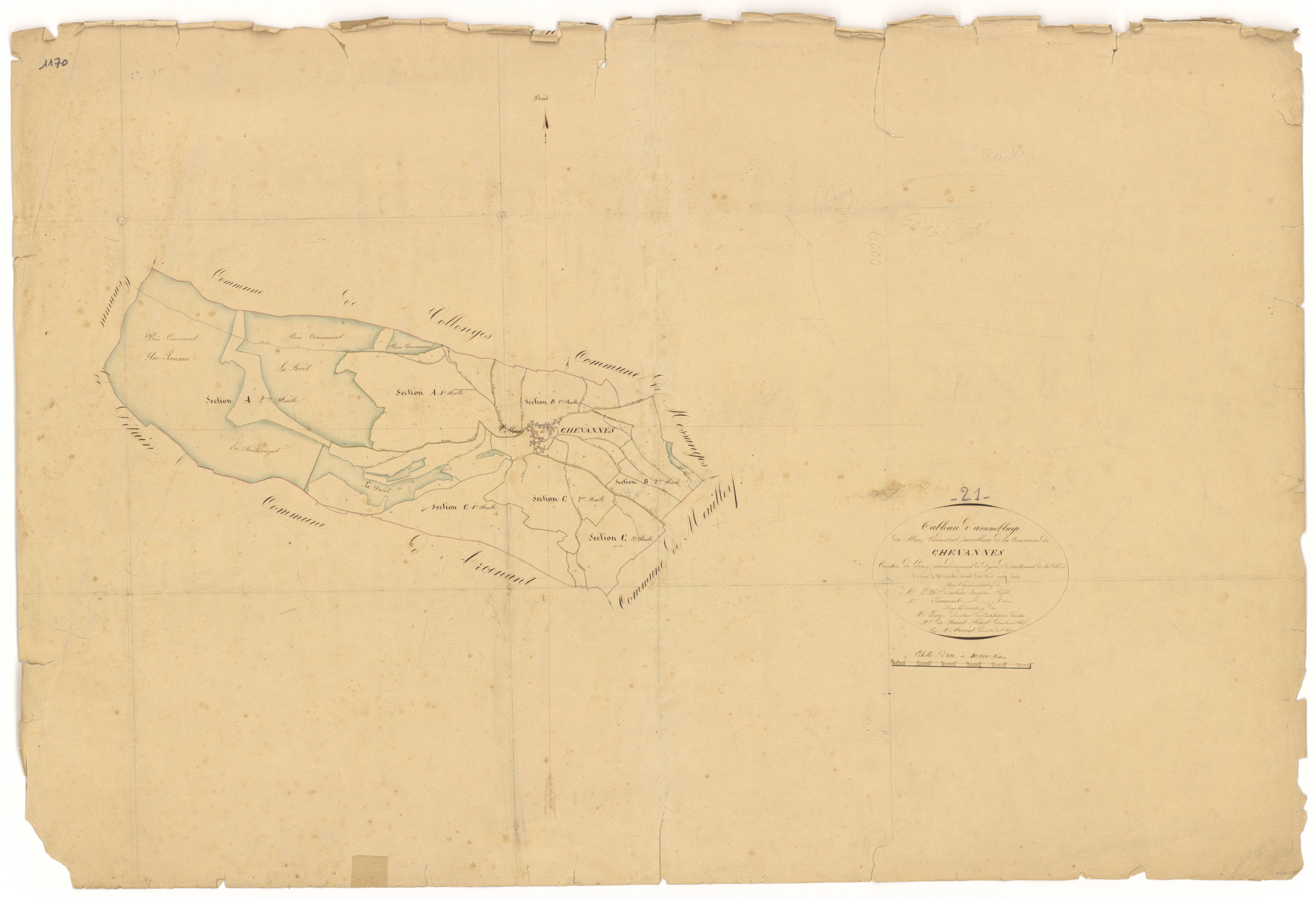 Chevannes - Tableau d'assemblage - 3 P PLAN 176/1