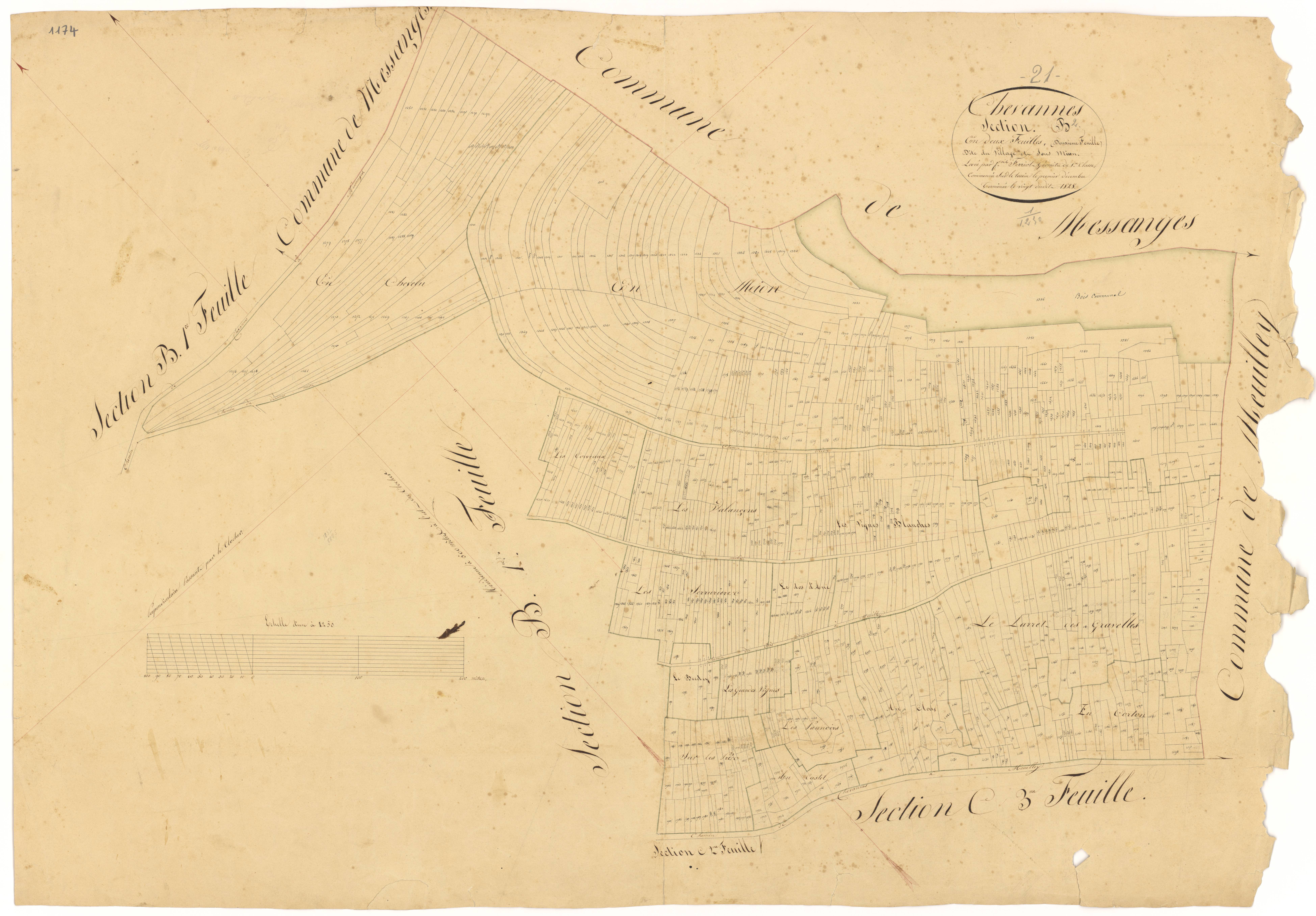 Chevannes - Section B2 - 3 P PLAN 176/5