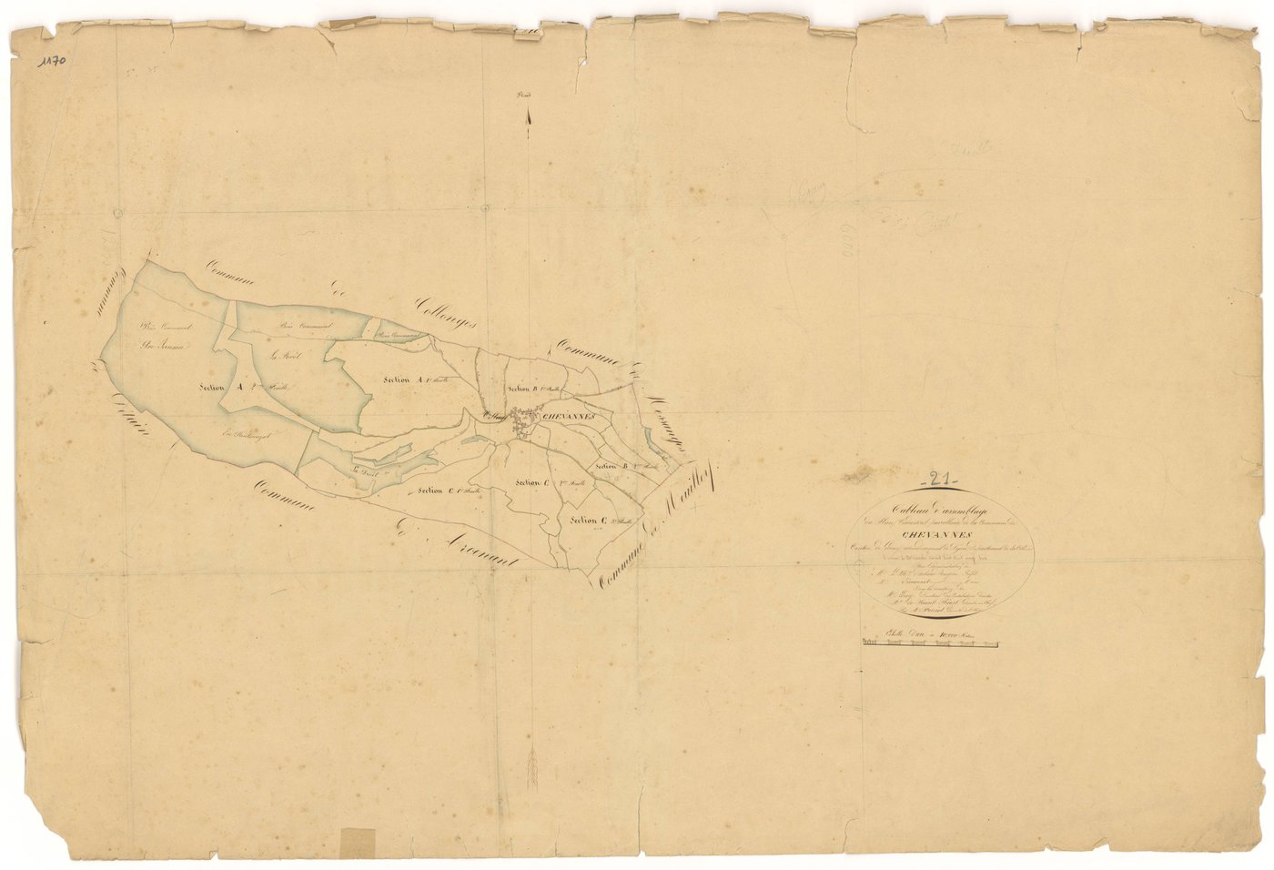 Chevannes - Tableau d'assemblage - 3 P PLAN 176/1