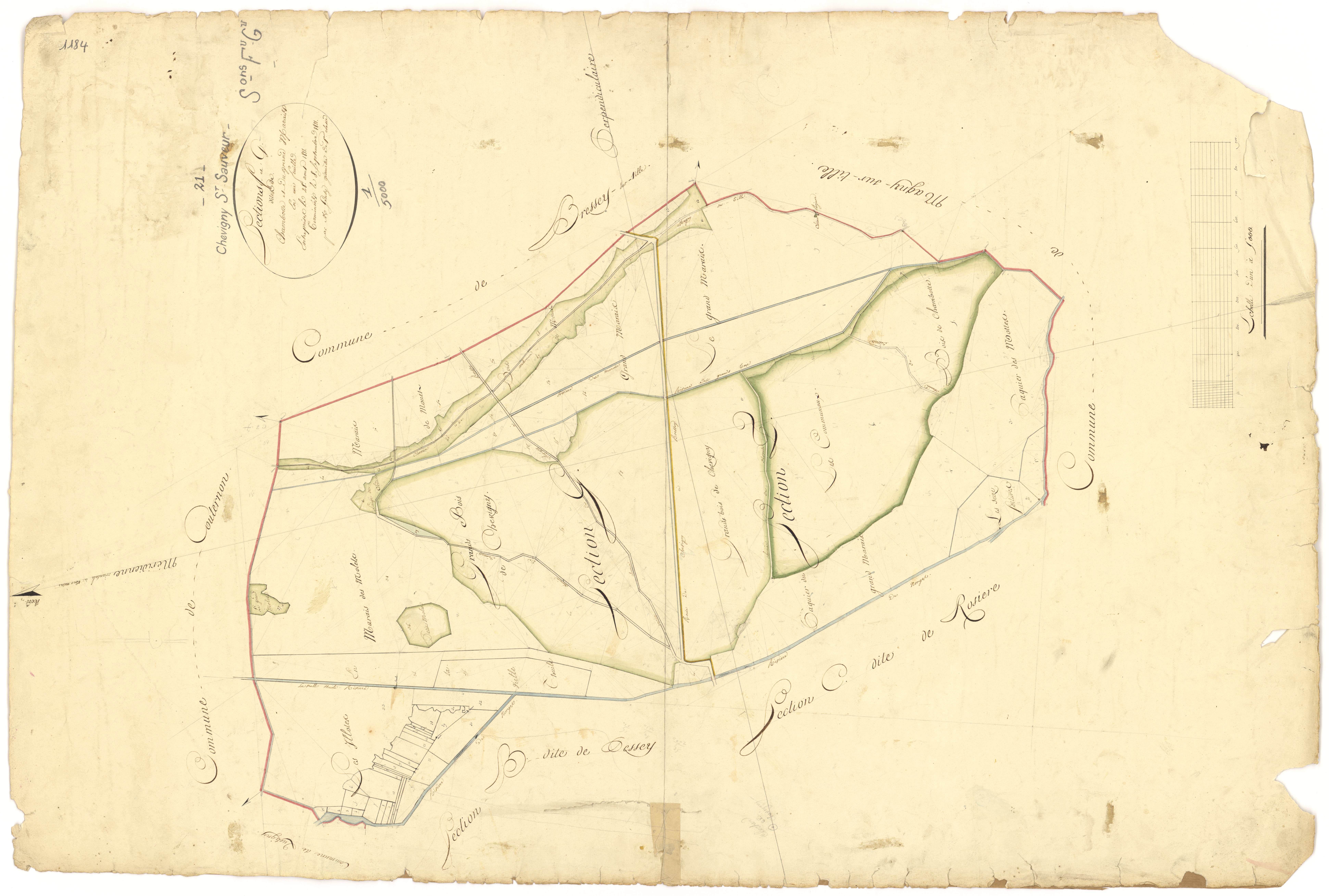 Chevigny-Saint-Sauveur - Sections F et G - 3 P PLAN 178/7