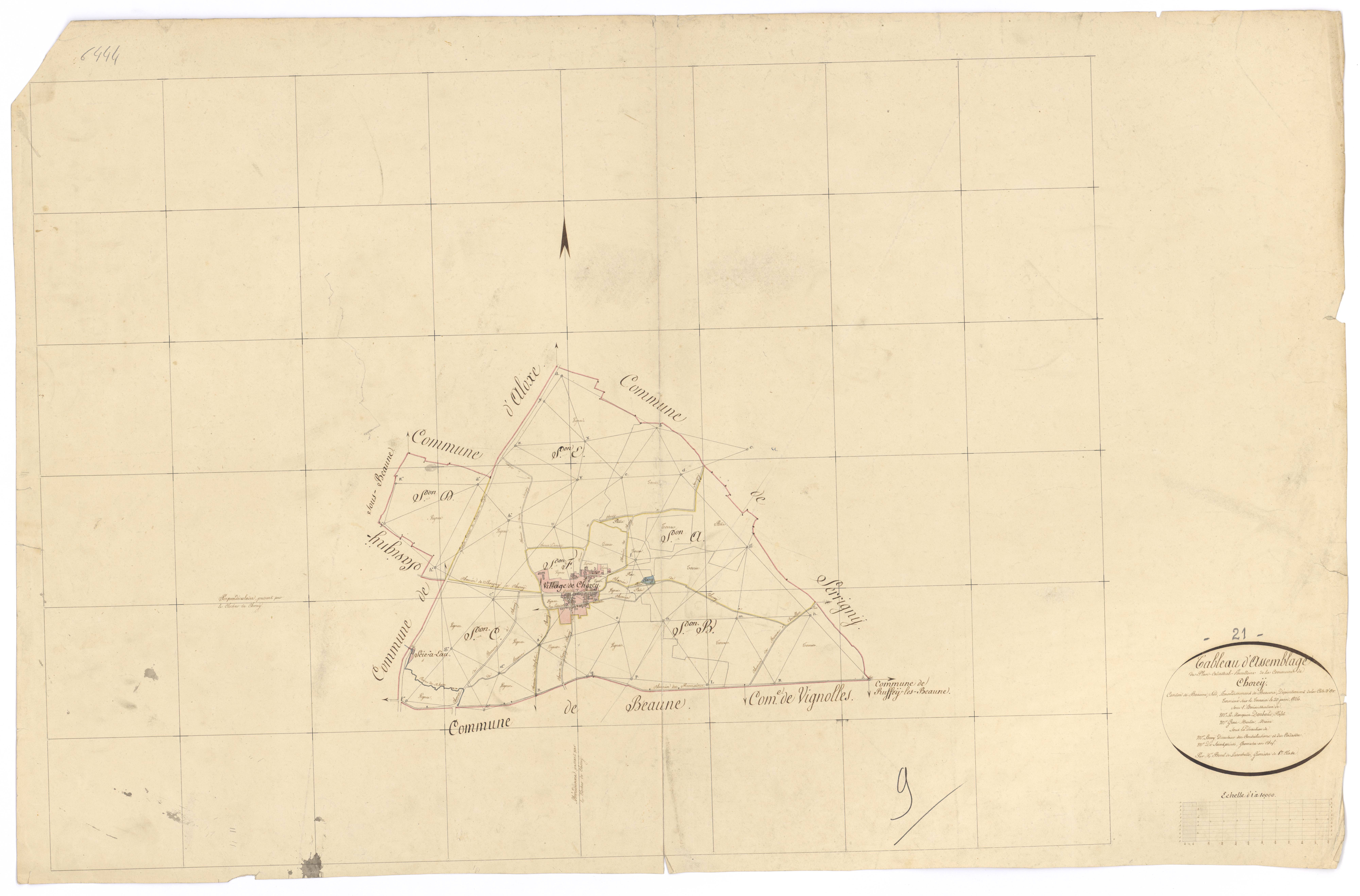 Chorey-lès-Beaune - Tableau d'assemblage - 3 P PLAN 180/1