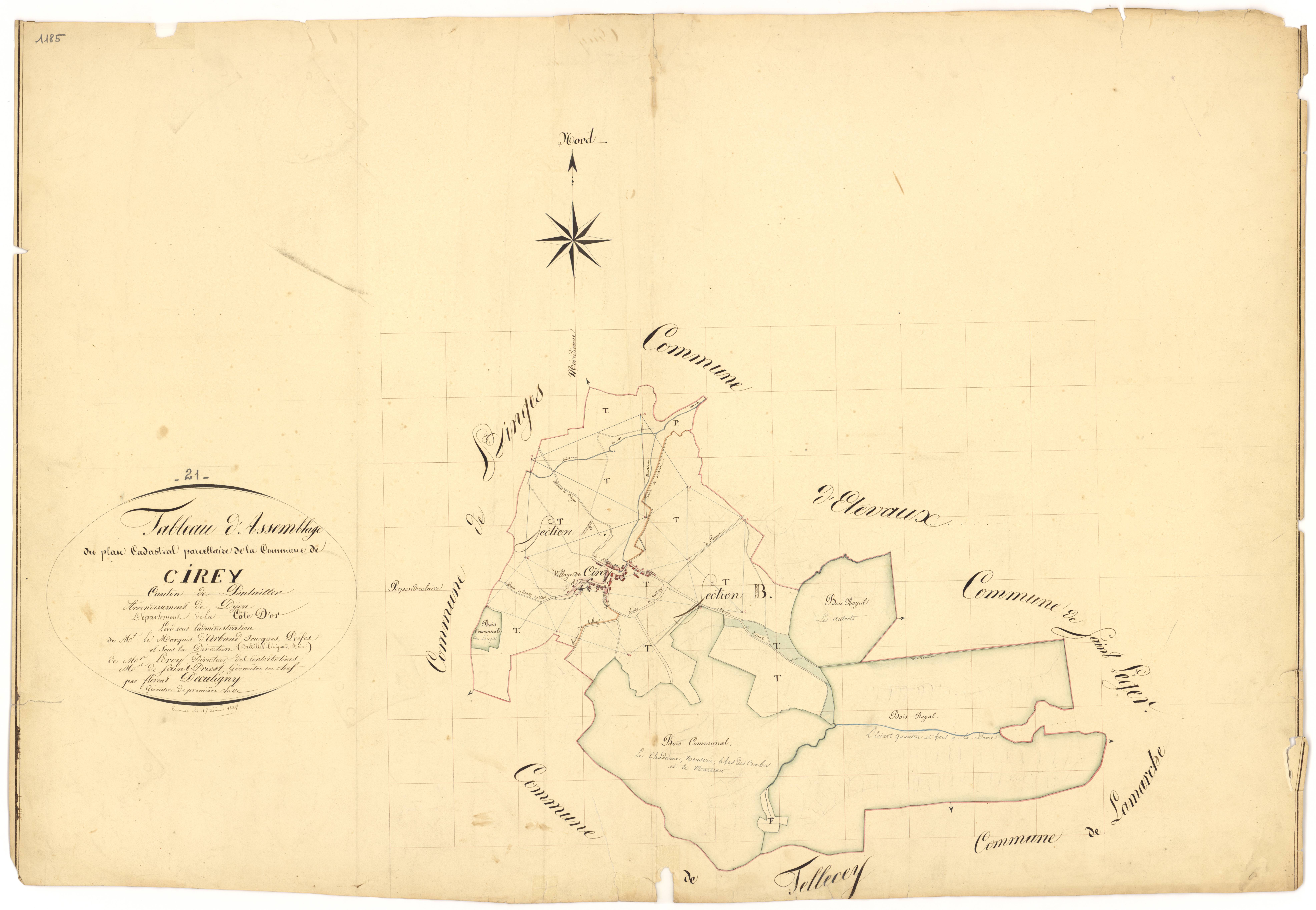 Cirey-lès-Pontailler - Tableau d'assemblage - 3 P PLAN 182/1