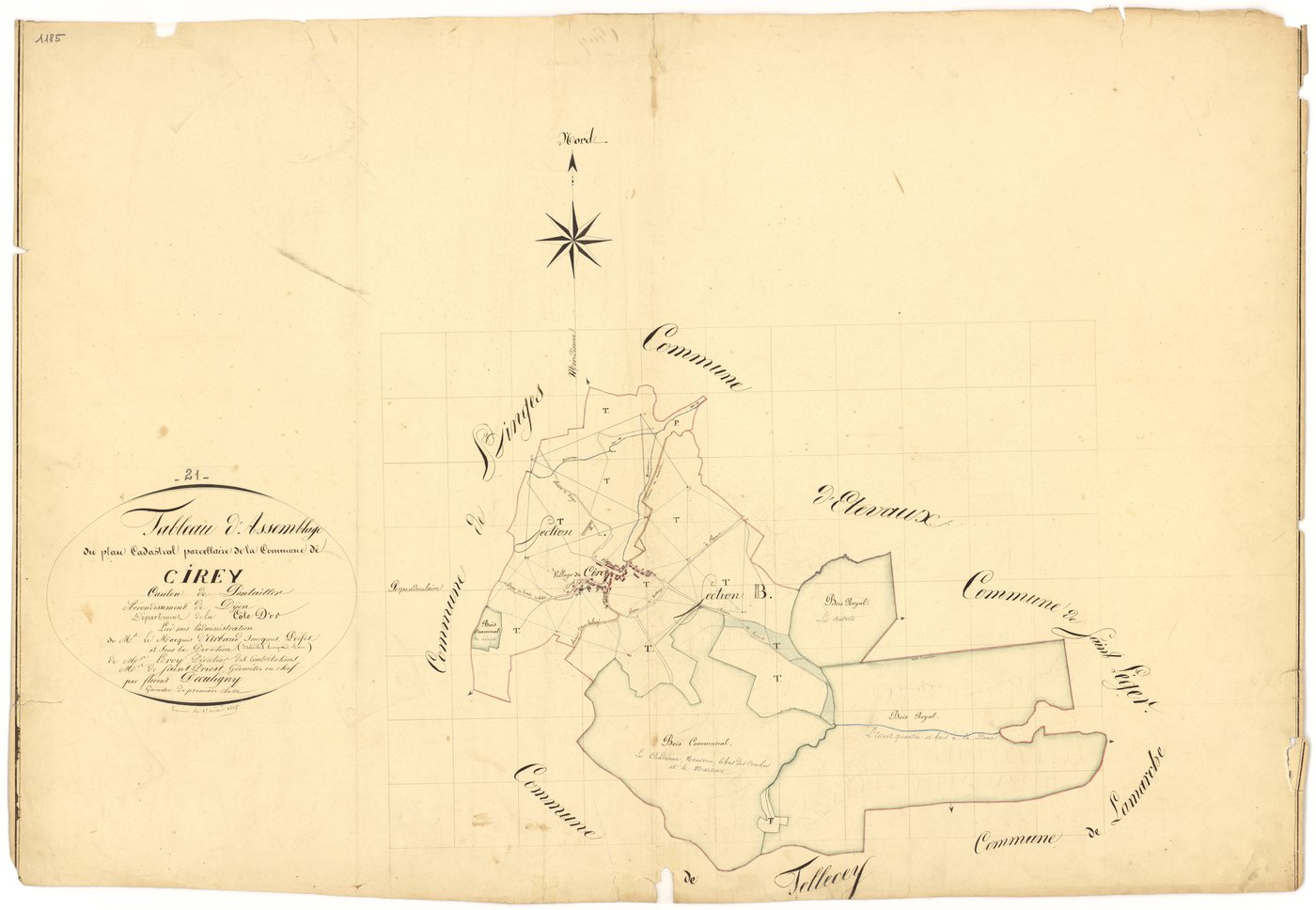 Cirey-lès-Pontailler - Tableau d'assemblage - 3 P PLAN 182/1