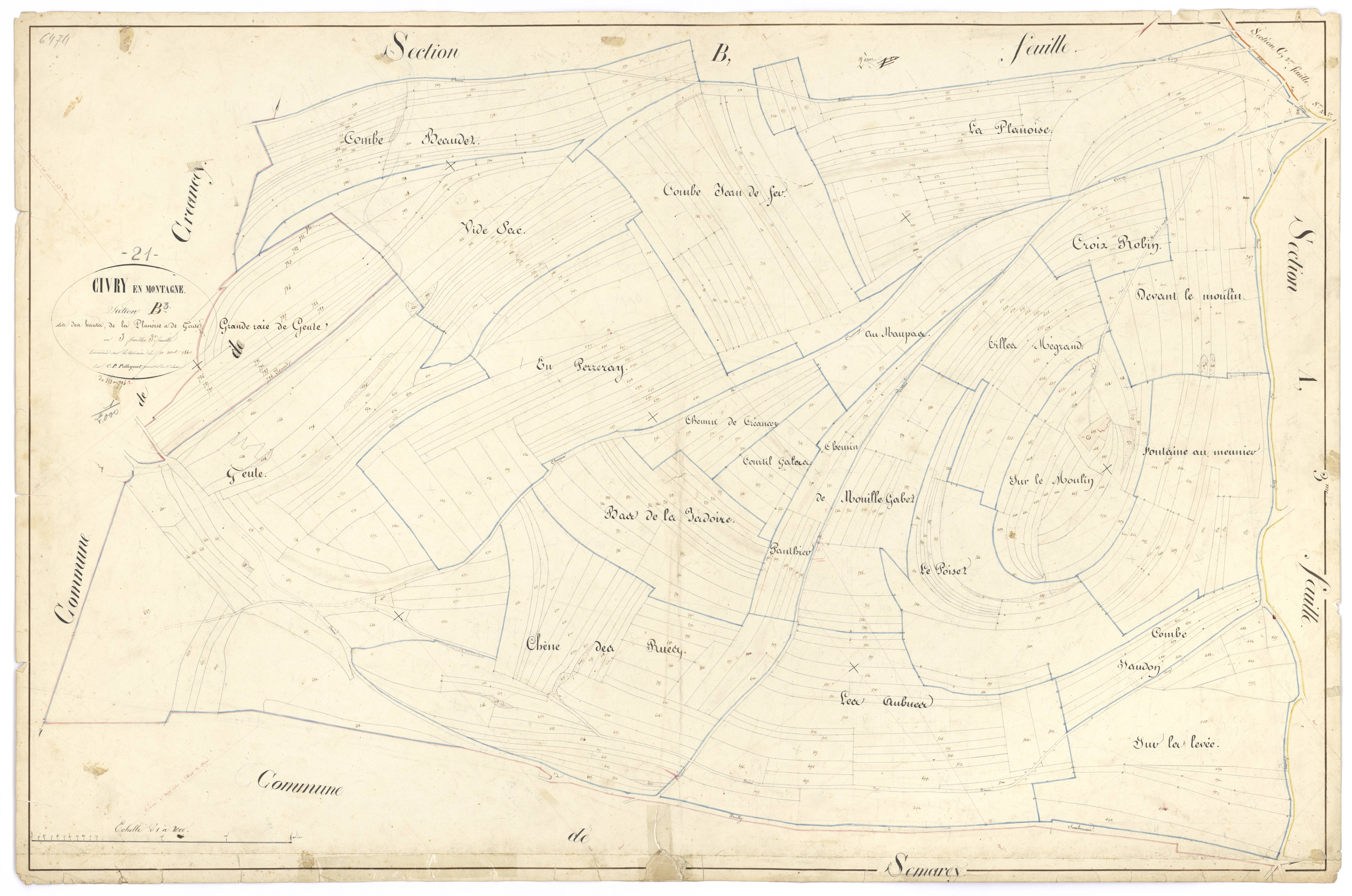 Civry-en-Montagne - Section B3 - 3 P PLAN 183/7