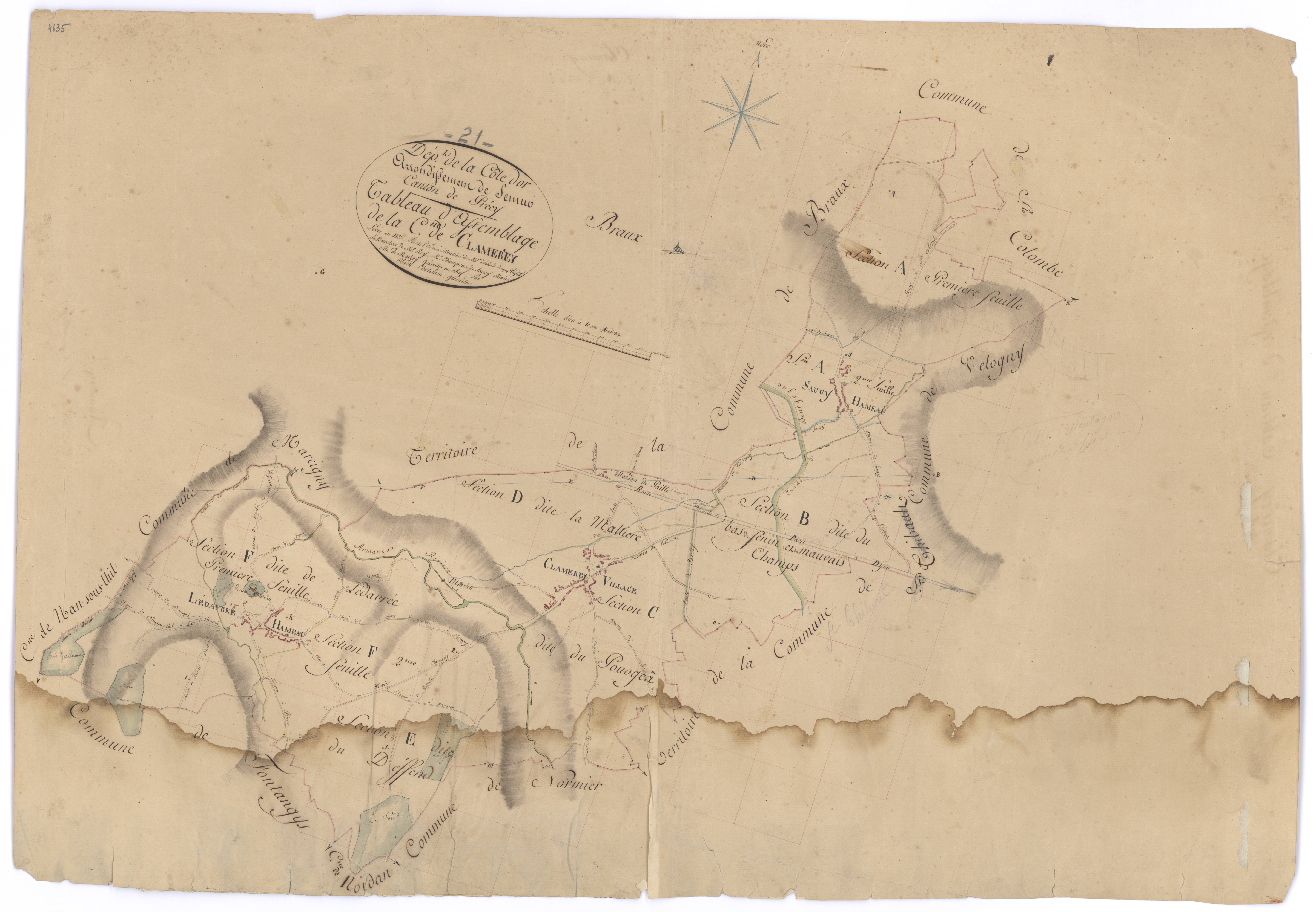 Clamerey - Tableau d'assemblage - 3 P PLAN 184/1