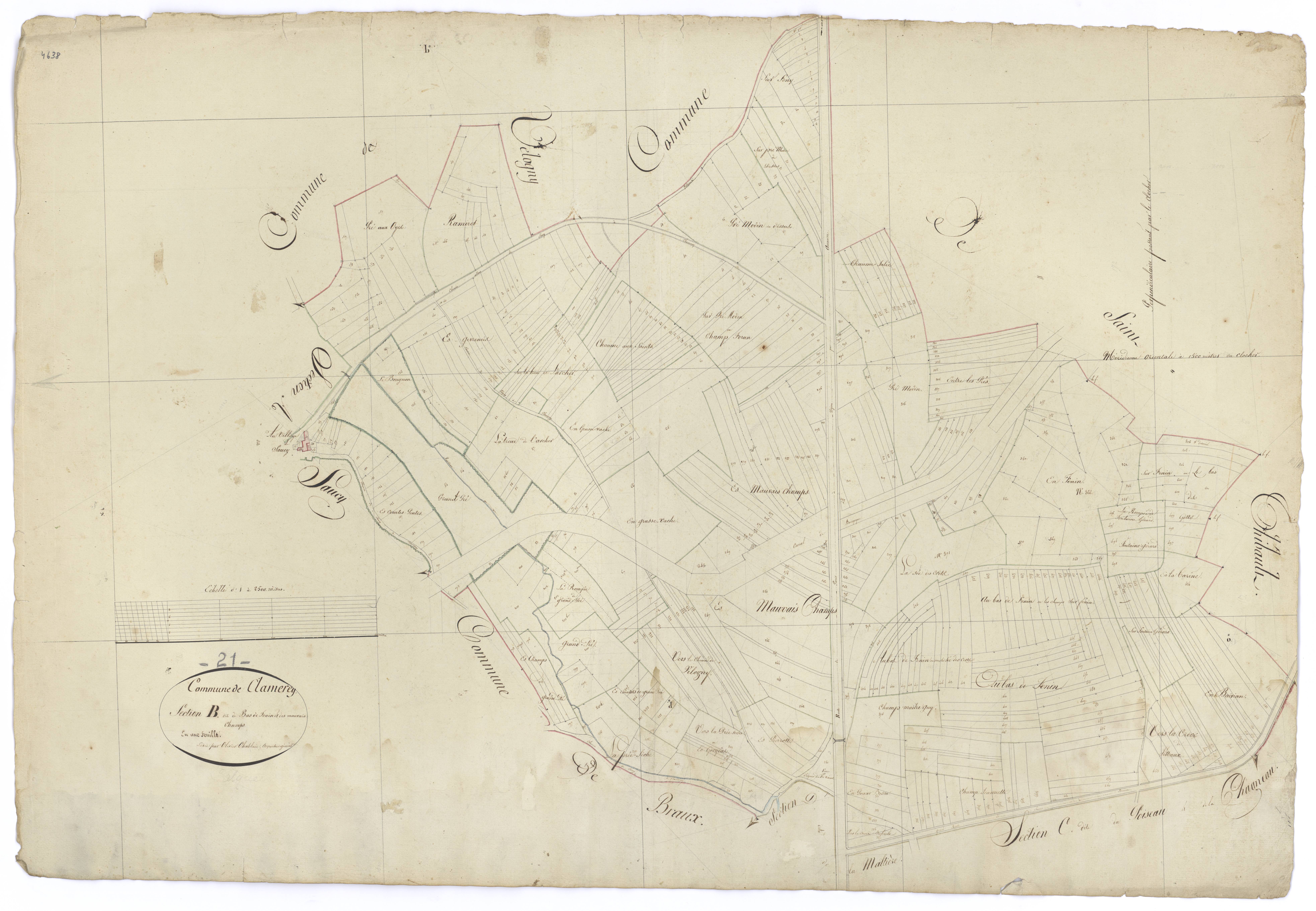 Clamerey - Section B - 3 P PLAN 184/4