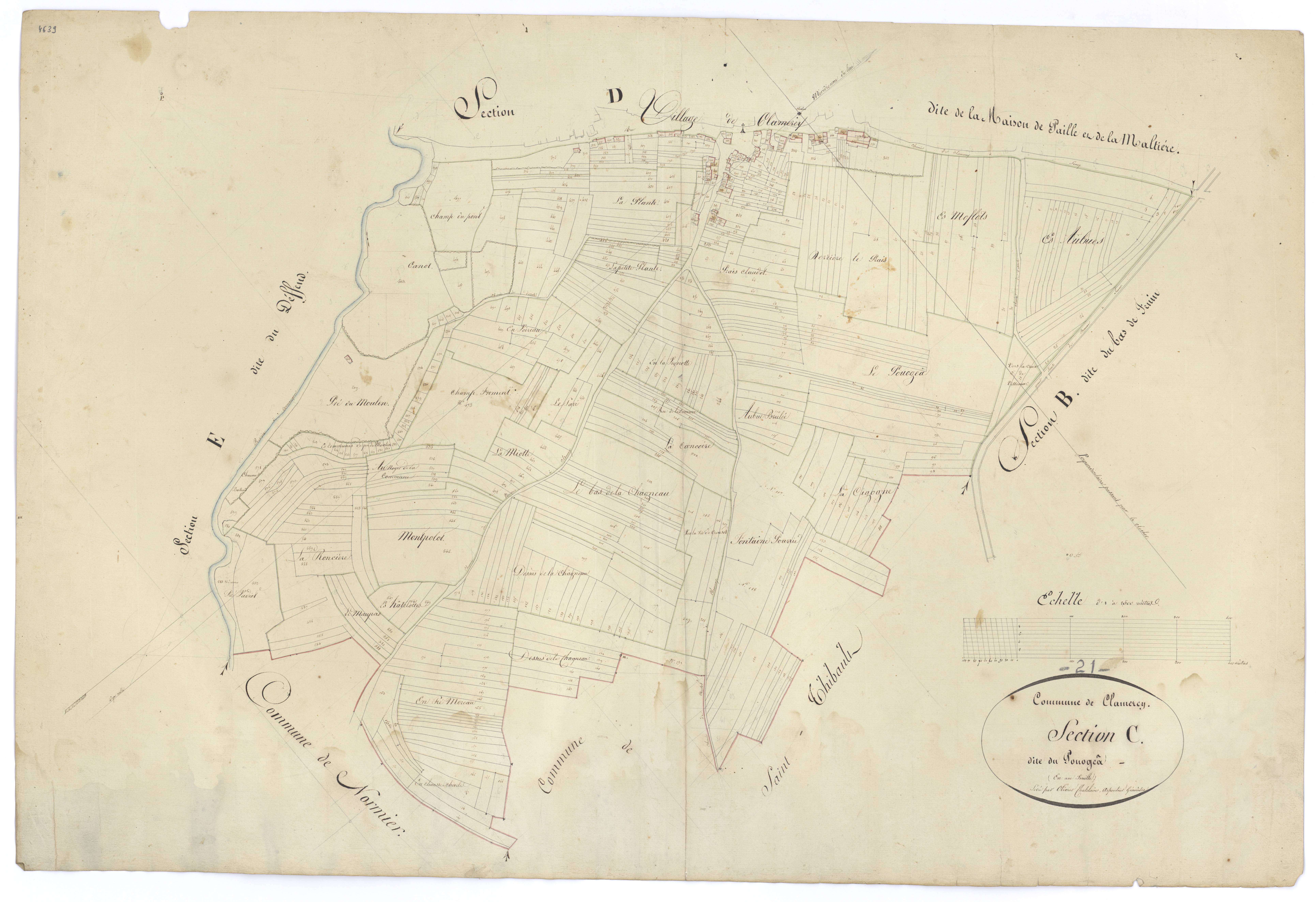 Clamerey - Section C - 3 P PLAN 184/5