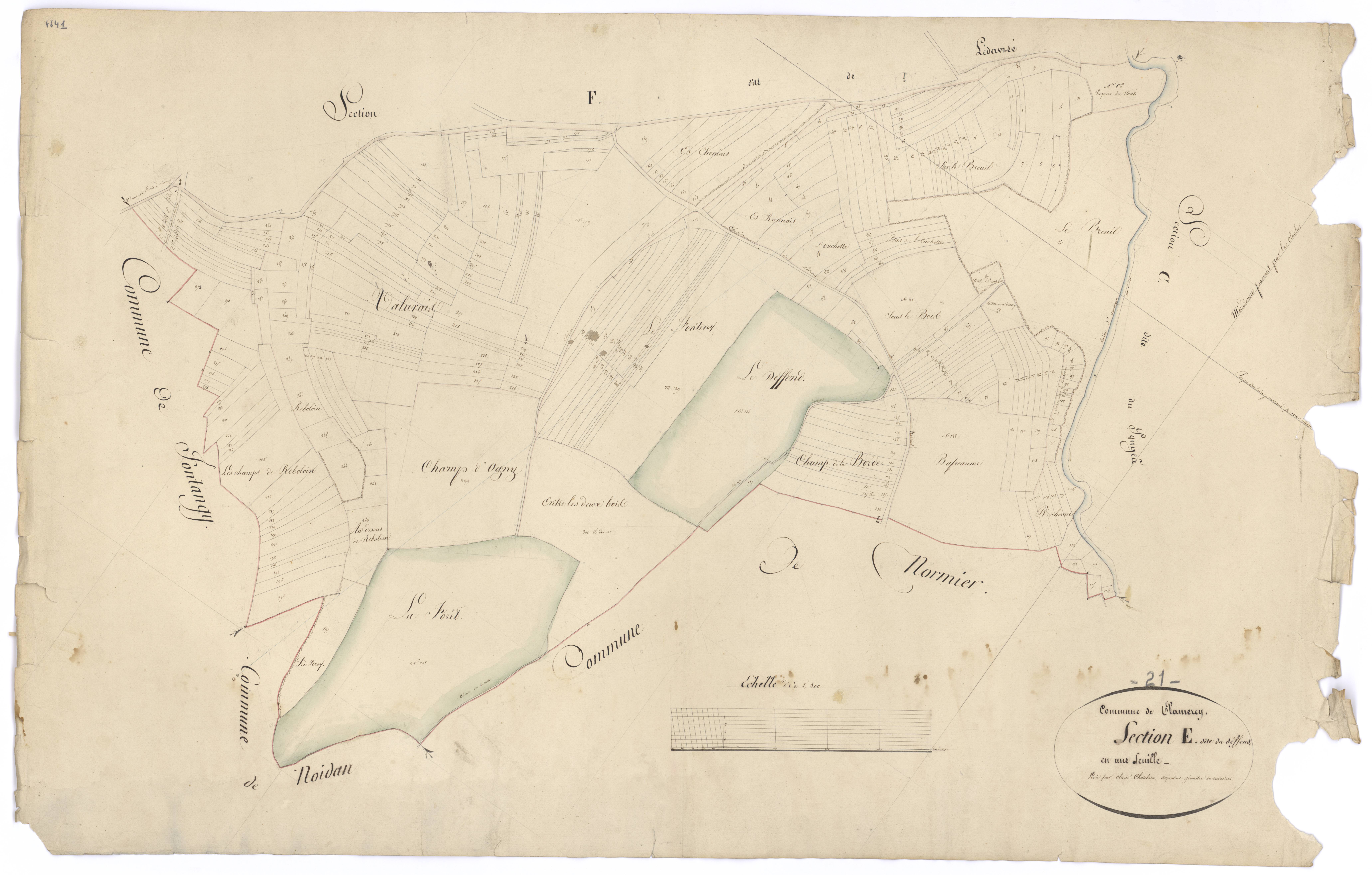 Clamerey - Section E - 3 P PLAN 184/7
