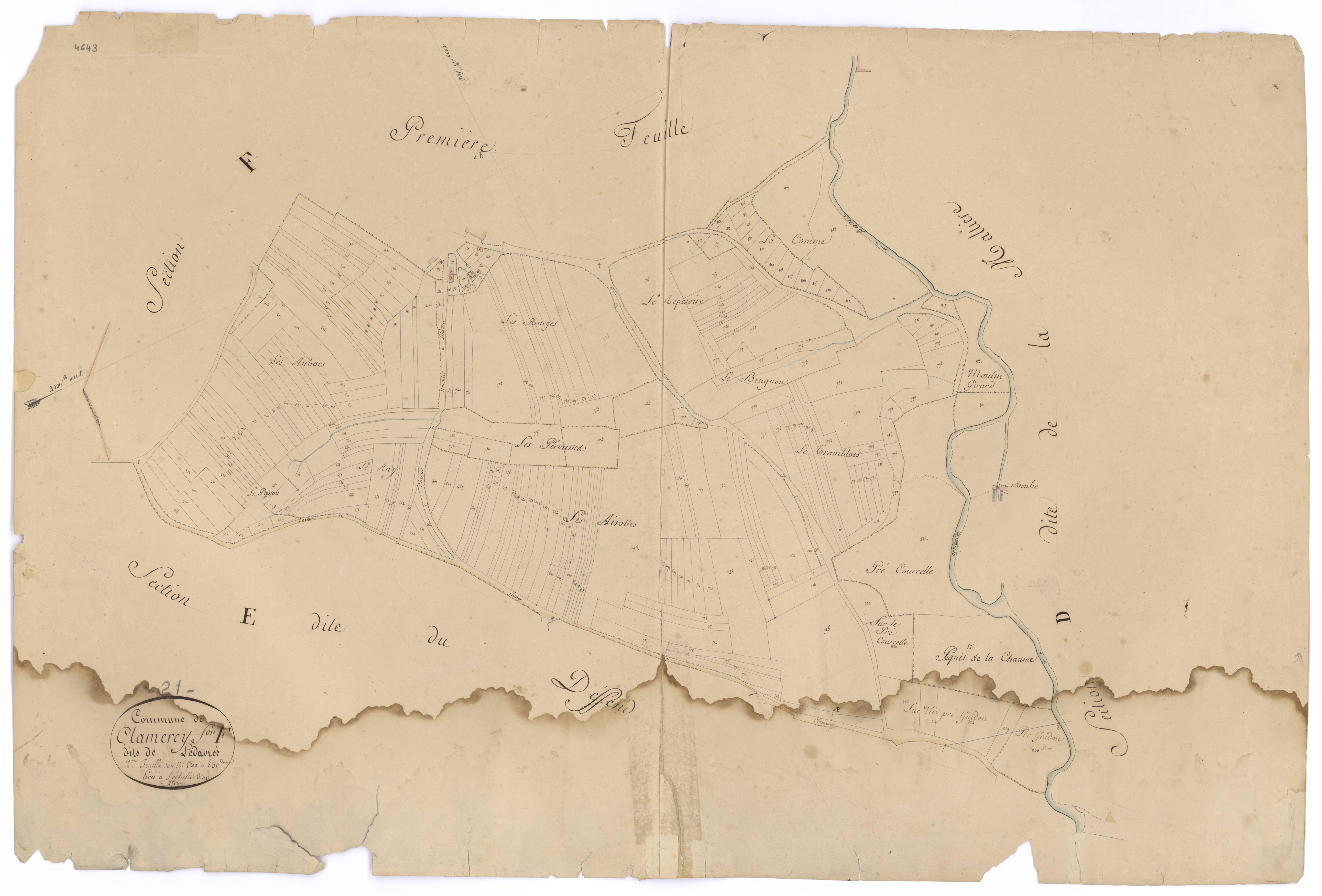 Clamerey - Section F2 - 3 P PLAN 184/9