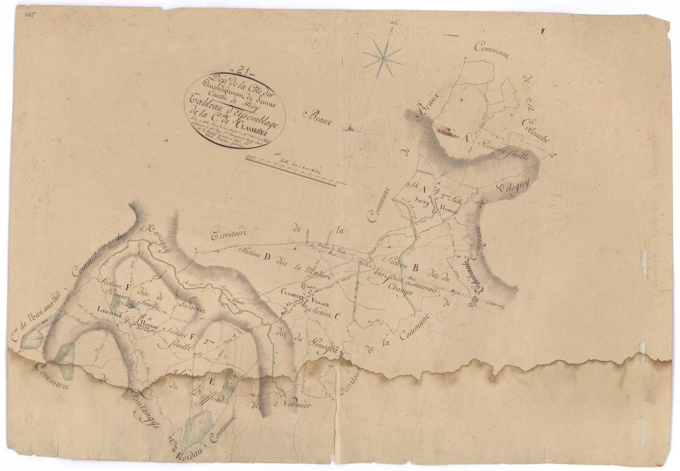 Clamerey - Tableau d'assemblage - 3 P PLAN 184/1