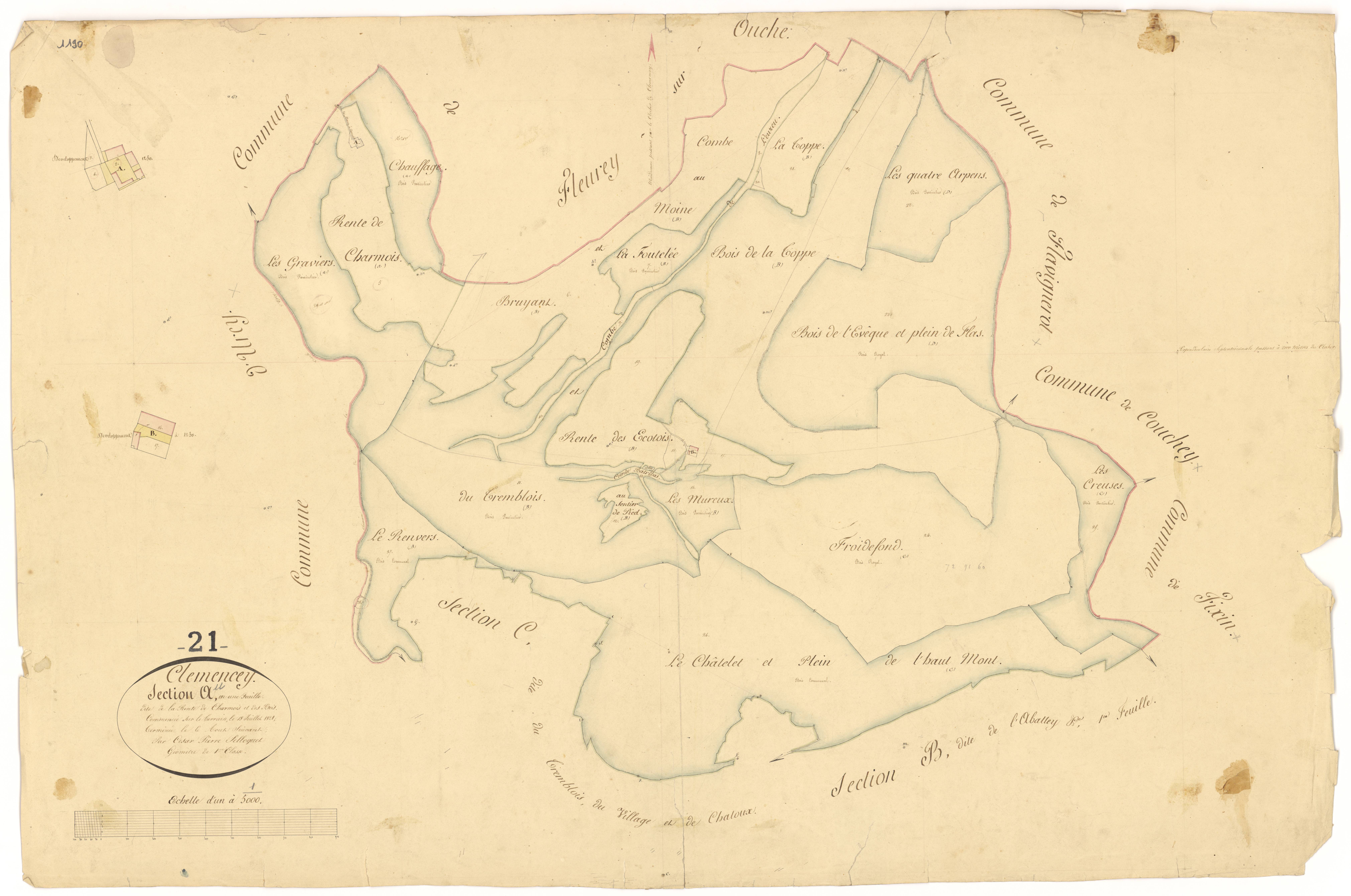 Clémencey - Section A - 3 P PLAN 185/2
