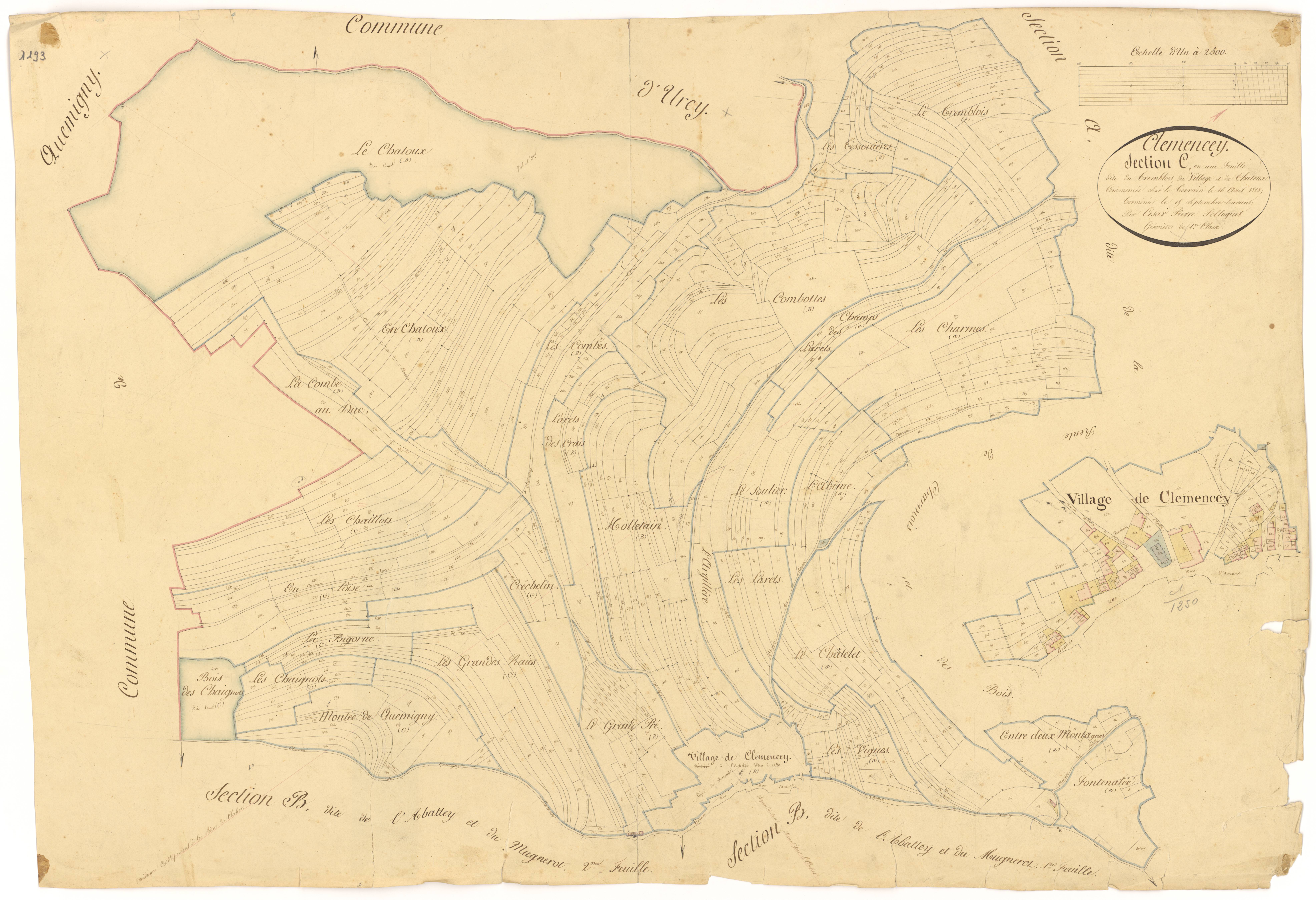 Clémencey - Section C - 3 P PLAN 185/5