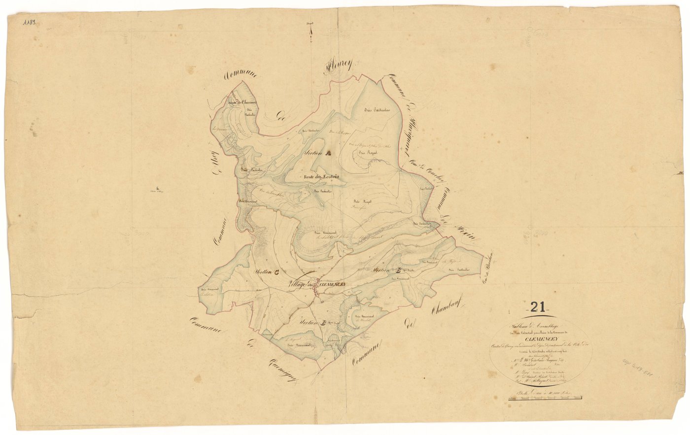 Clémencey - Tableau d'assemblage - 3 P PLAN 185/1
