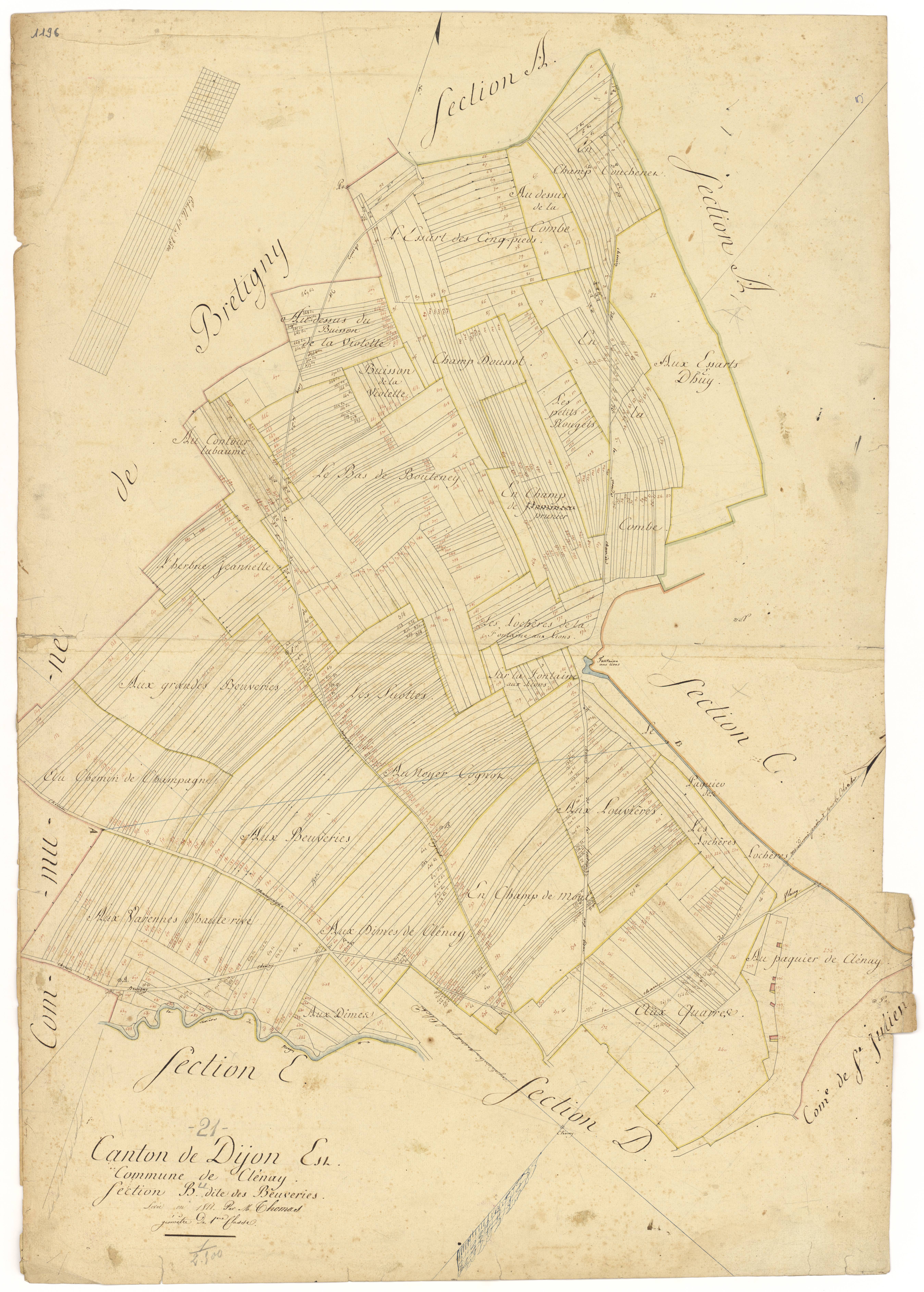 Clénay - Section B - 3 P PLAN 186/3