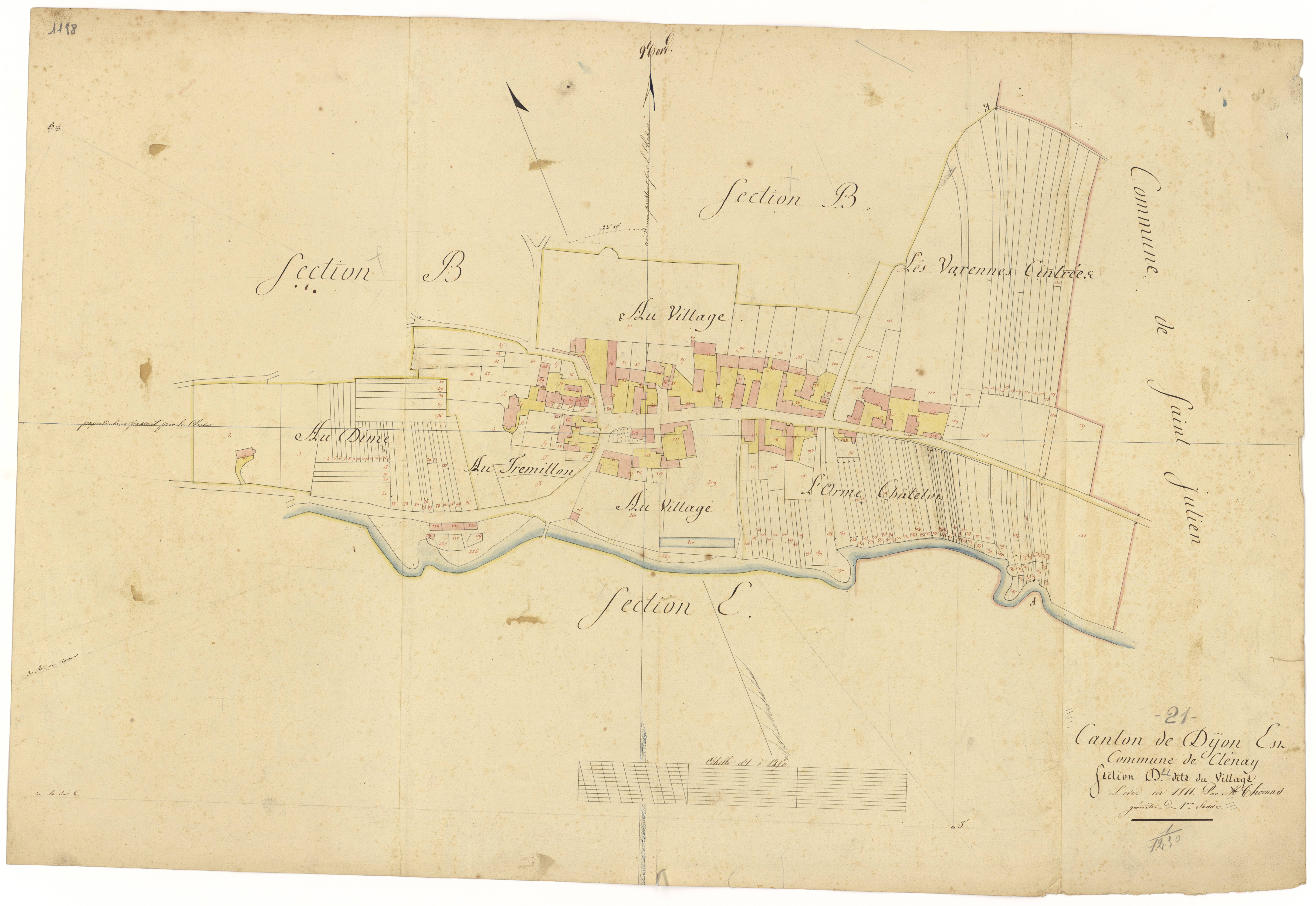 Clénay - Section D - 3 P PLAN 186/5