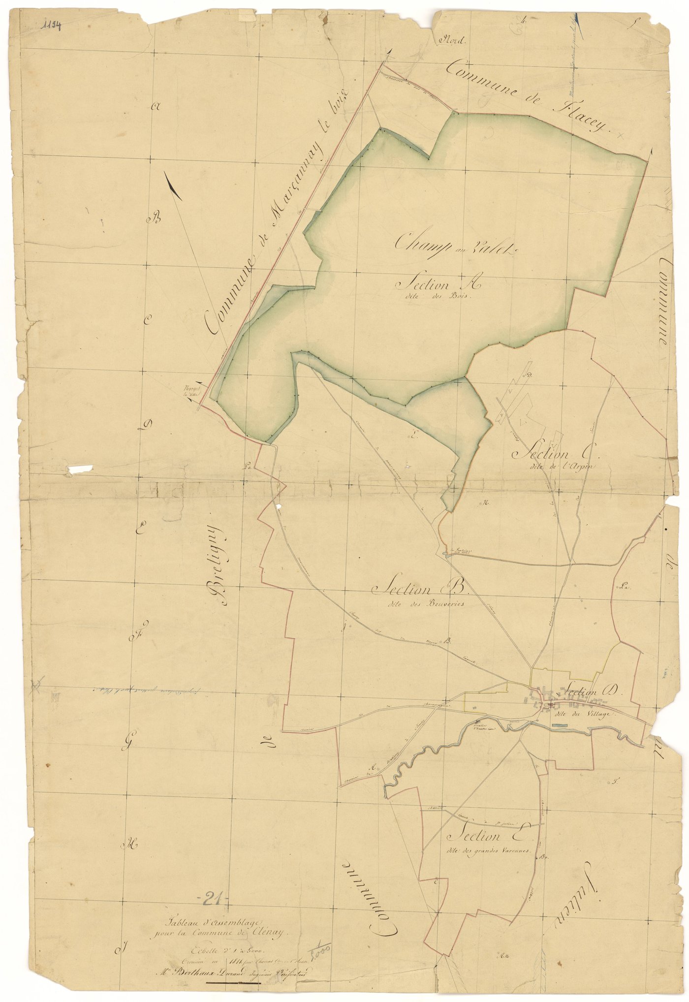 Clénay - Tableau d'assemblage - 3 P PLAN 186/1