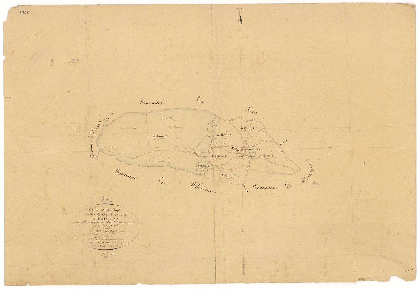 Collonges-lès-Bévy - Tableau d'assemblage - 3 P PLAN 189/1