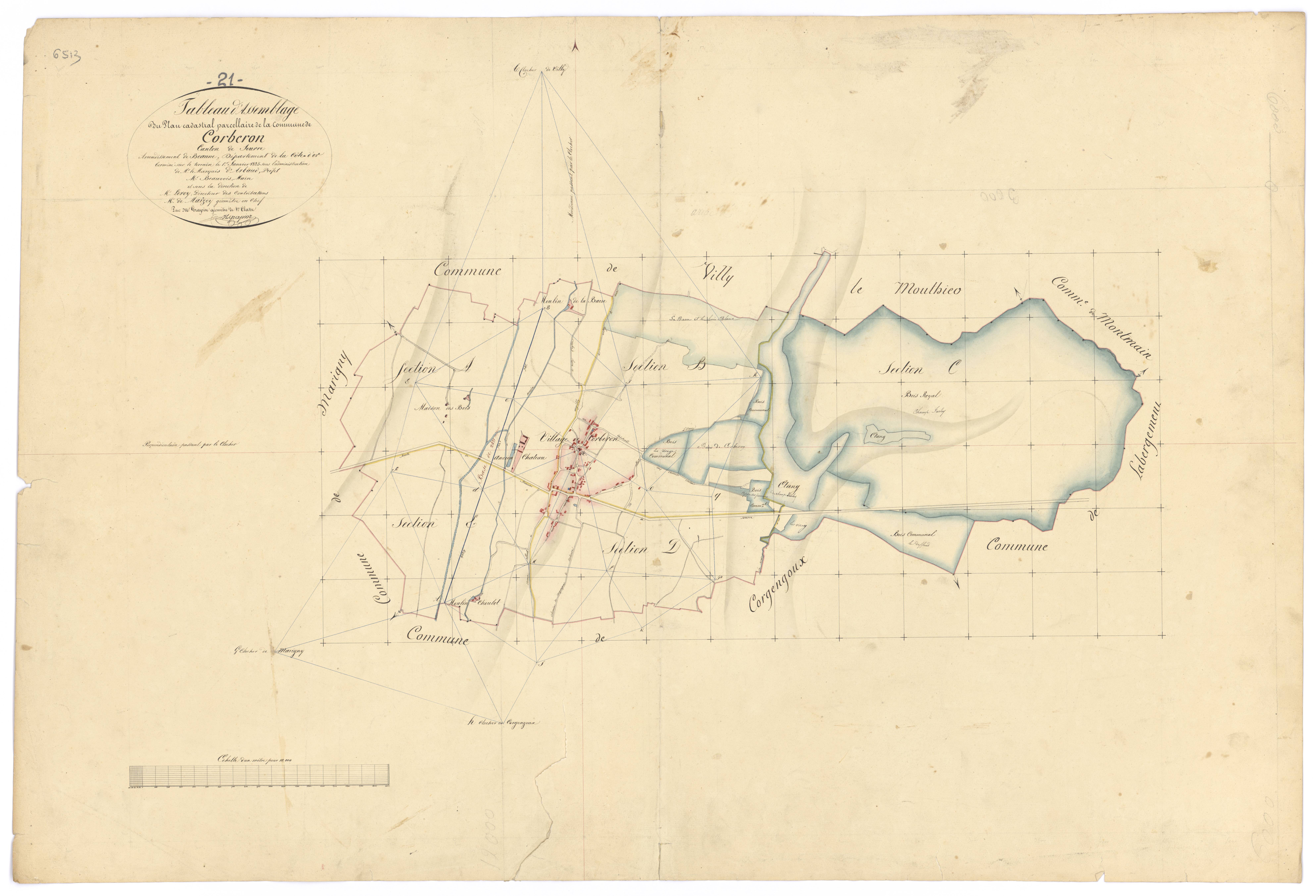 Corberon - Tableau d'assemblage - 3 P PLAN 196/1