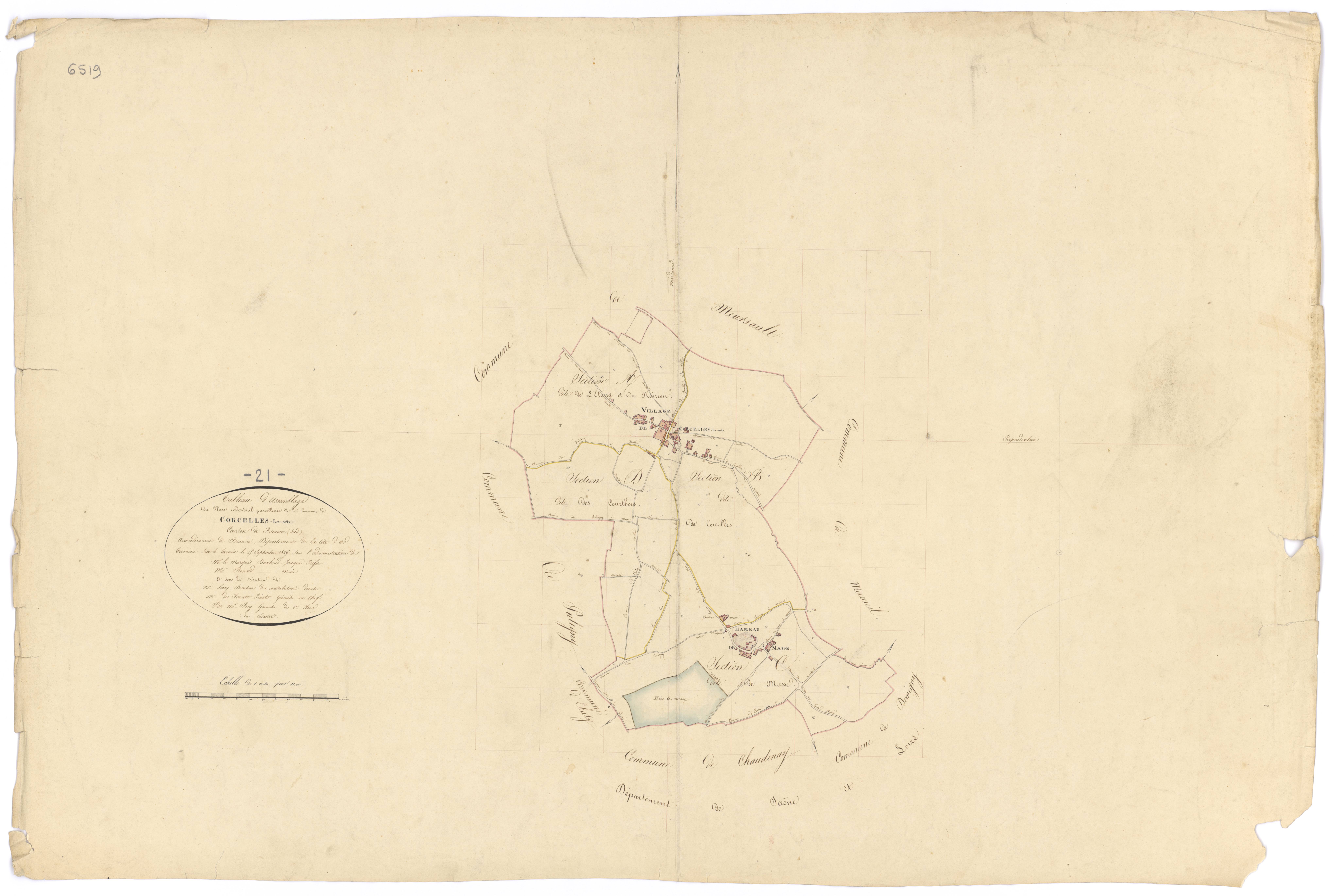 Corcelles-les-Arts - Tableau d'assemblage - 3 P PLAN 197/1