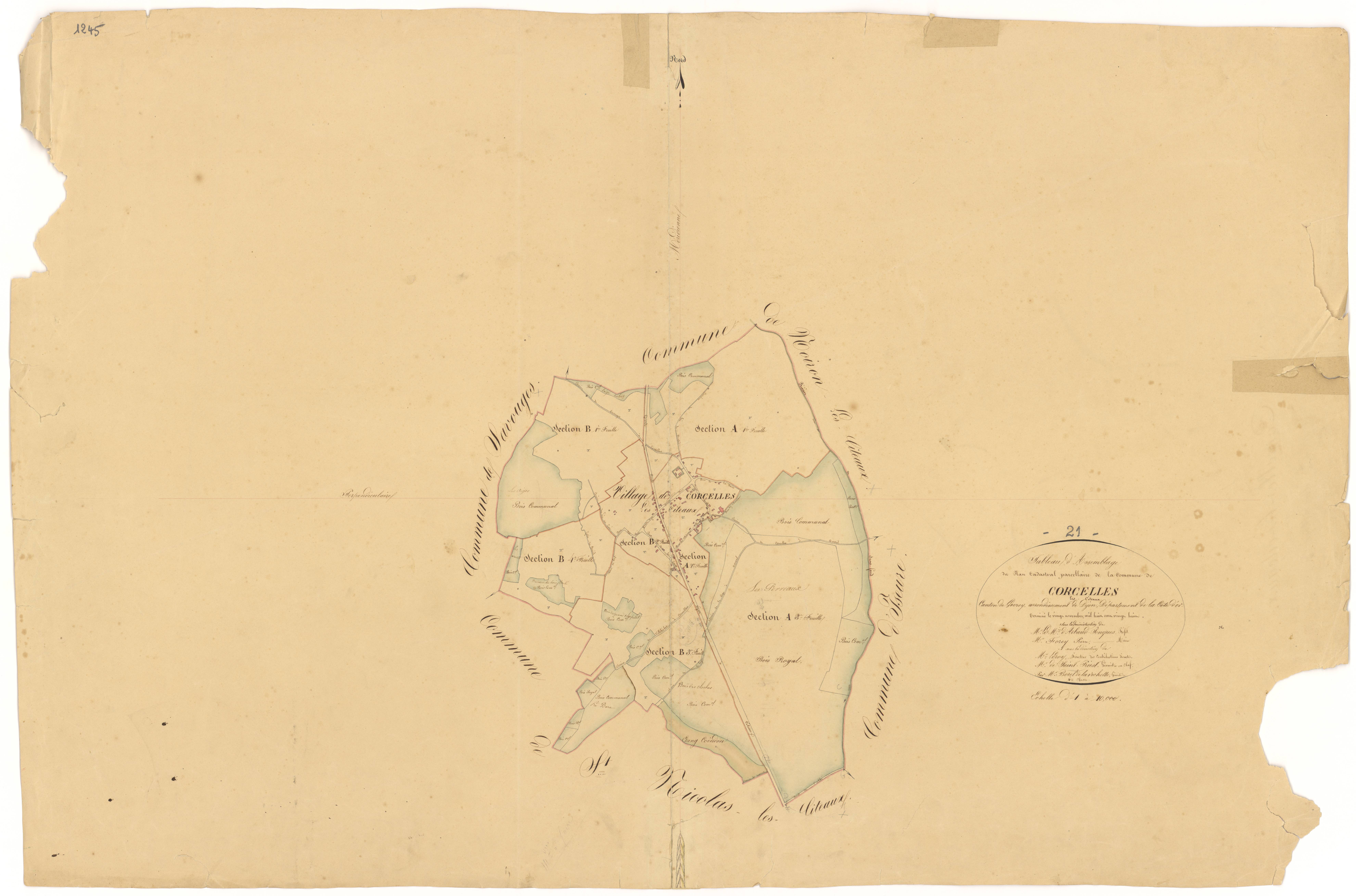Corcelles-lès-Cîteaux - Tableau d'assemblage - 3 P PLAN 199/1
