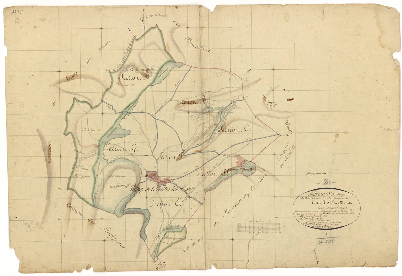 Corcelles-les-Monts - Tableau d'assemblage - 3 P PLAN 198/1