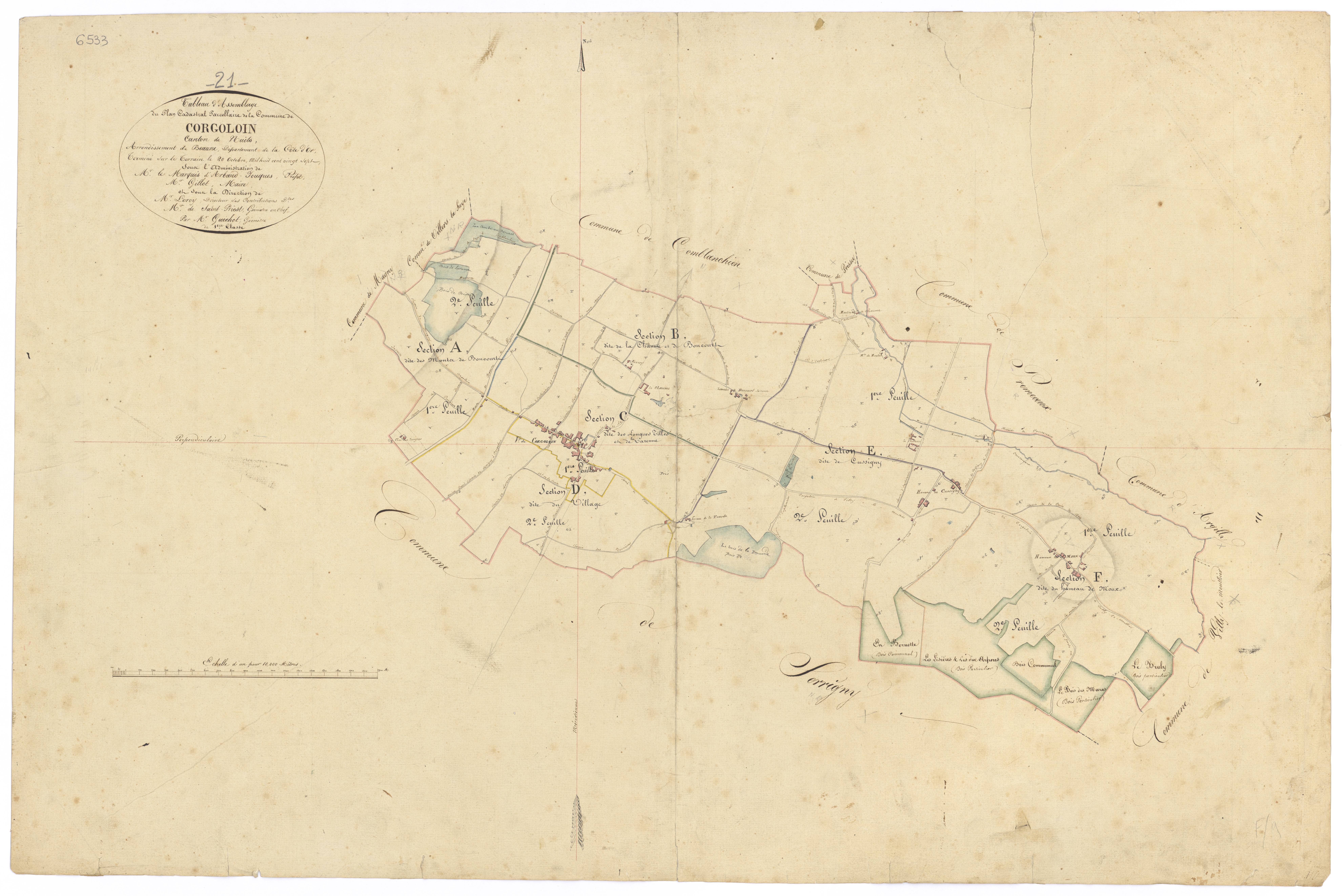 Corgoloin - Tableau d'assemblage - 3 P PLAN 201/1