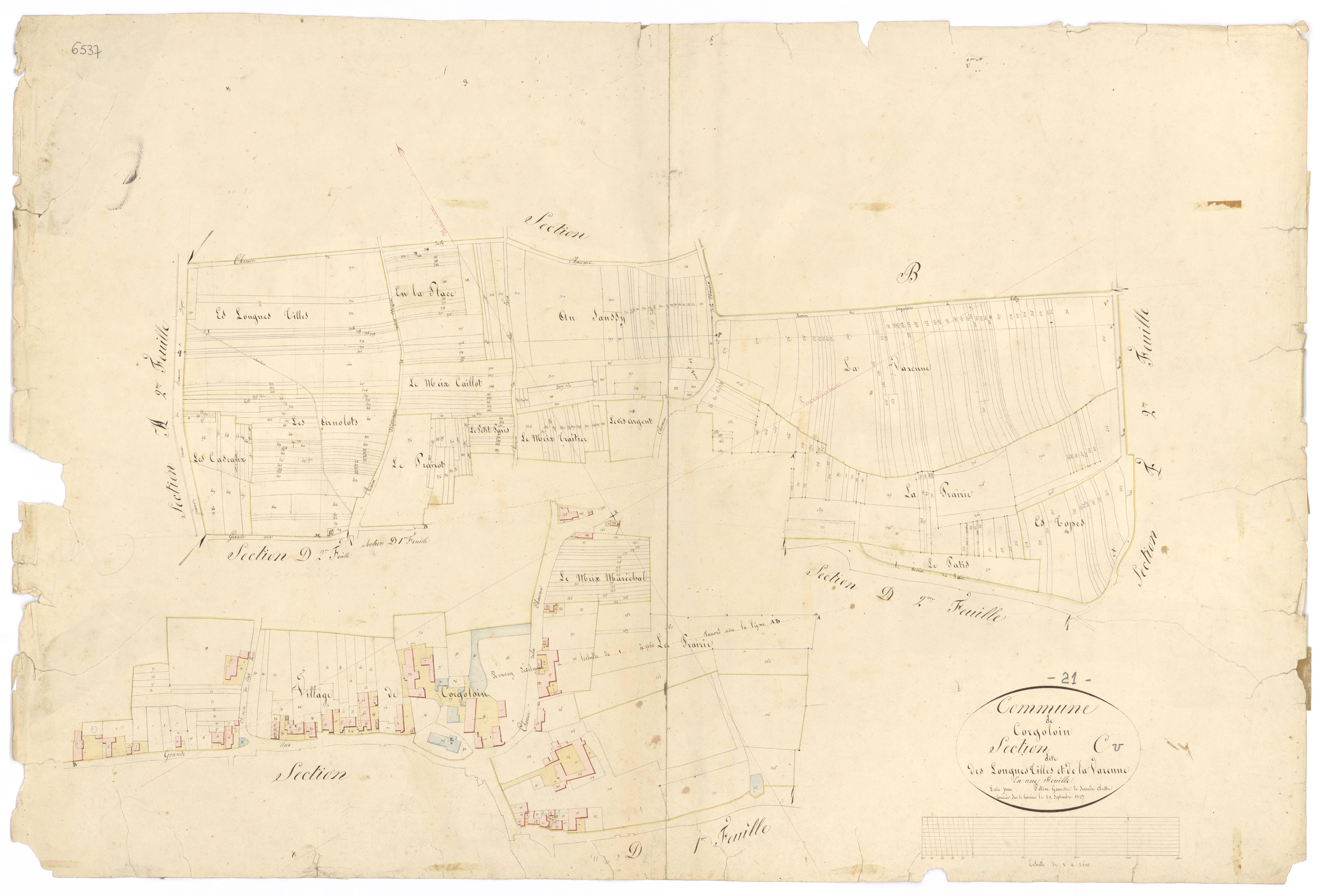 Corgoloin - Section C - 3 P PLAN 201/5
