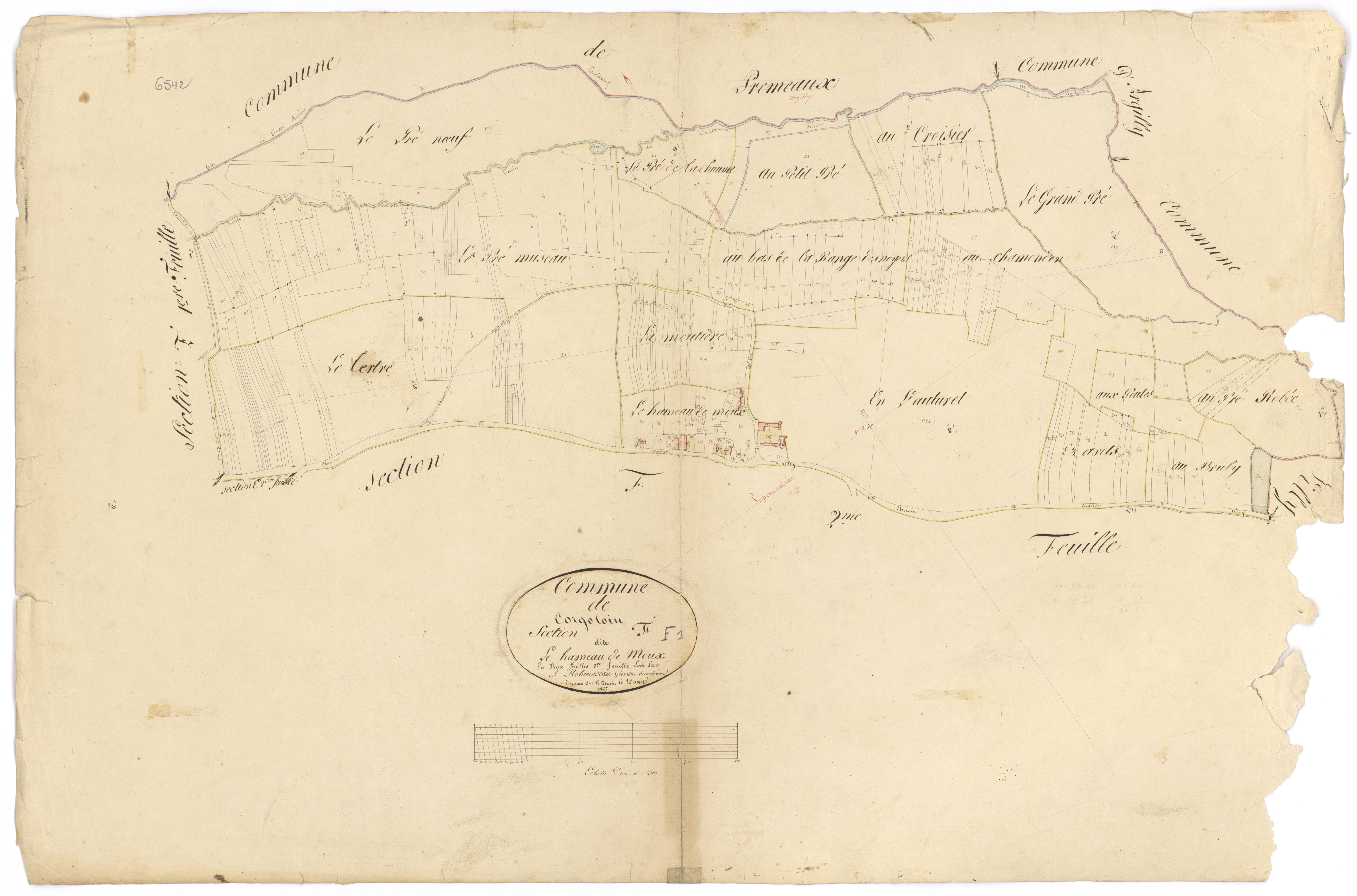 Corgoloin - Section F1 - 3 P PLAN 201/10