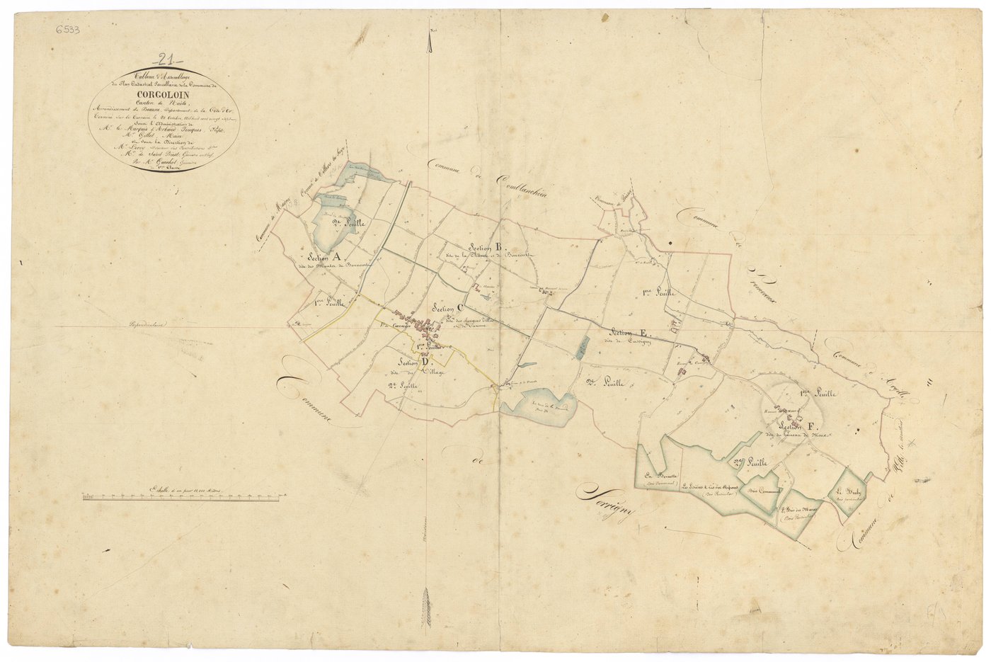Corgoloin - Tableau d'assemblage - 3 P PLAN 201/1