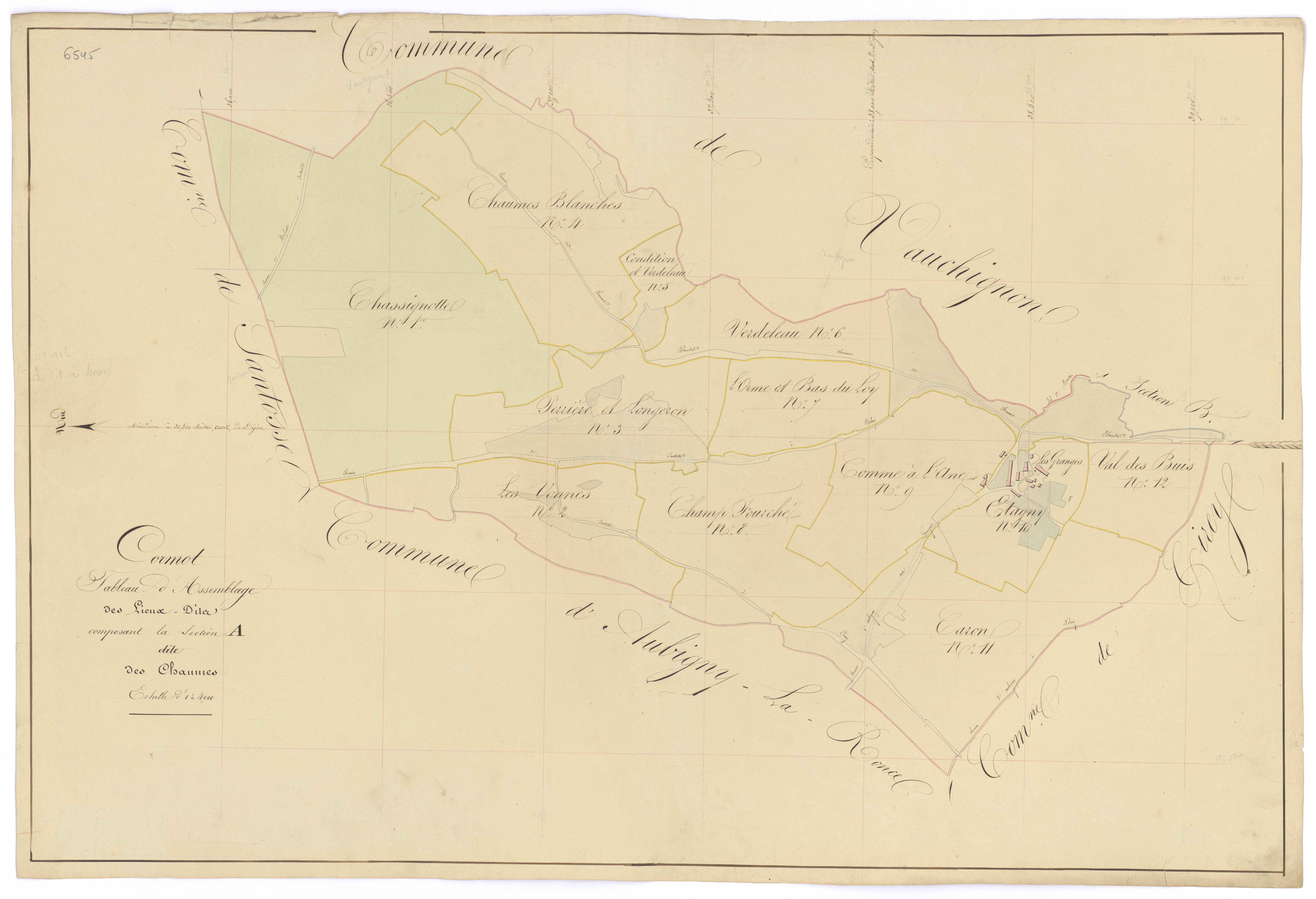 Cormot-le-Grand - Section A (tableau d'assemblage) - 3 P PLAN 202/2