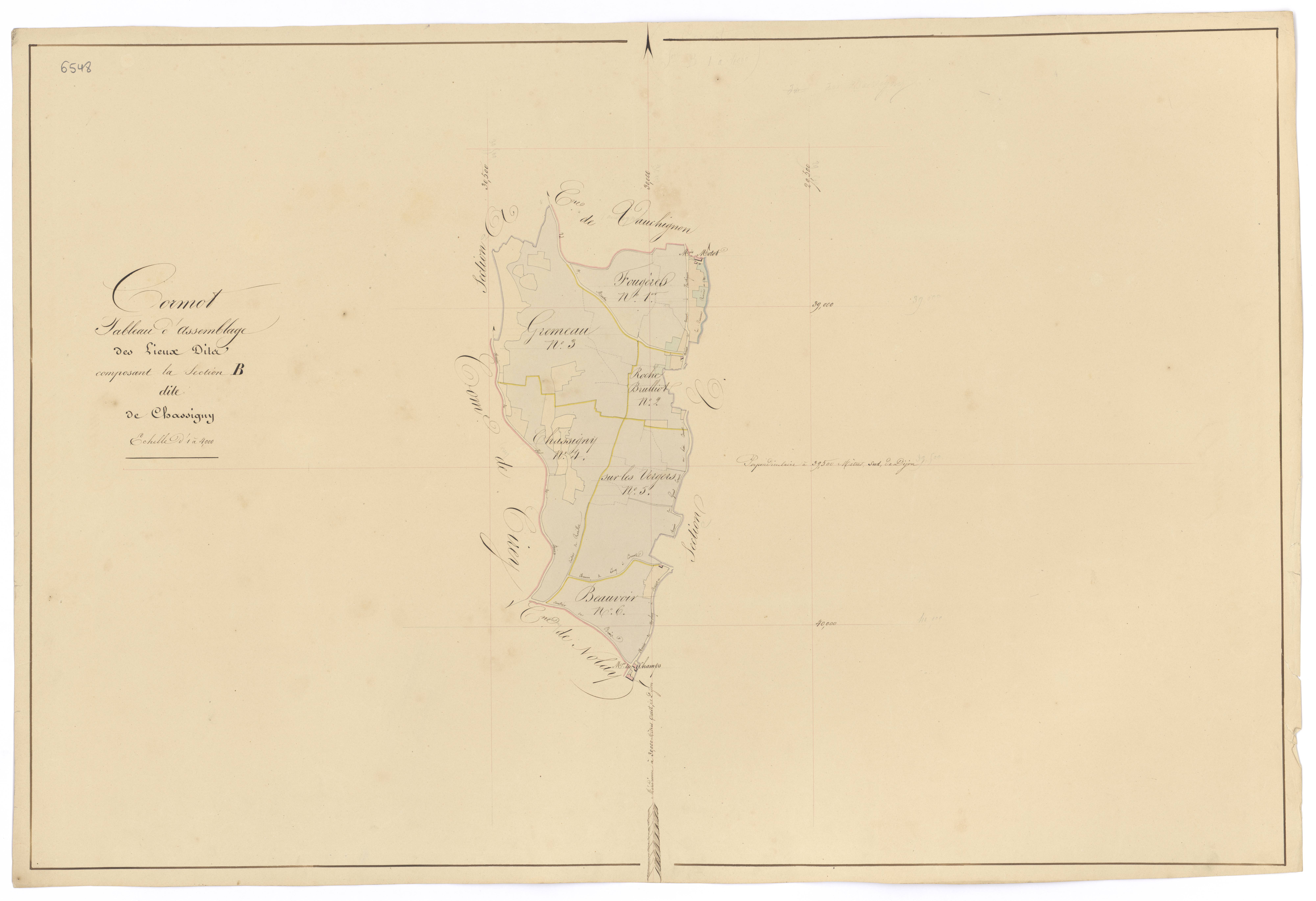 Cormot-le-Grand - Section B (tableau d'assemblage) - 3 P PLAN 202/5