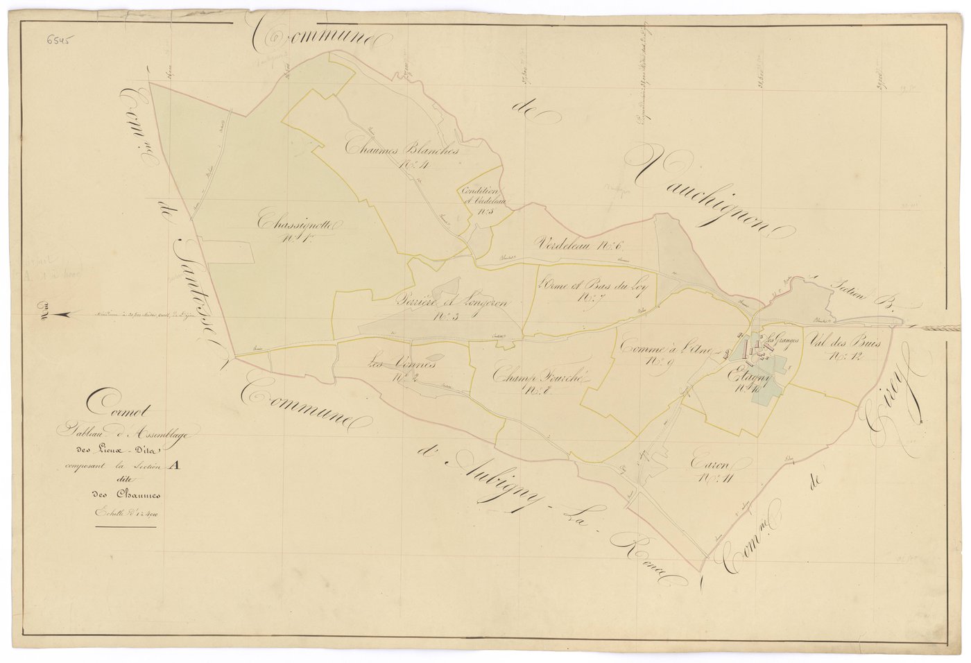 Cormot-le-Grand - Section A (tableau d'assemblage) - 3 P PLAN 202/2