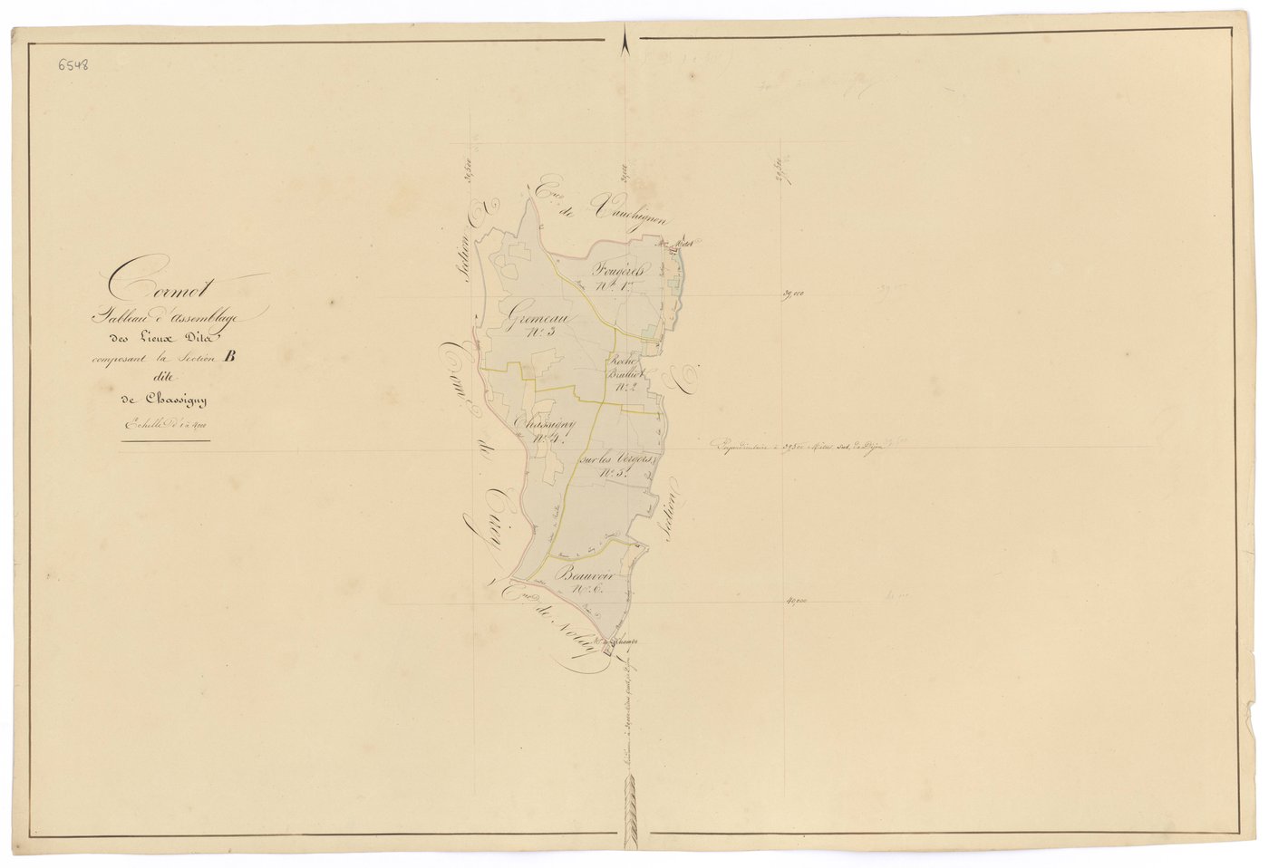 Cormot-le-Grand - Section B (tableau d'assemblage) - 3 P PLAN 202/5