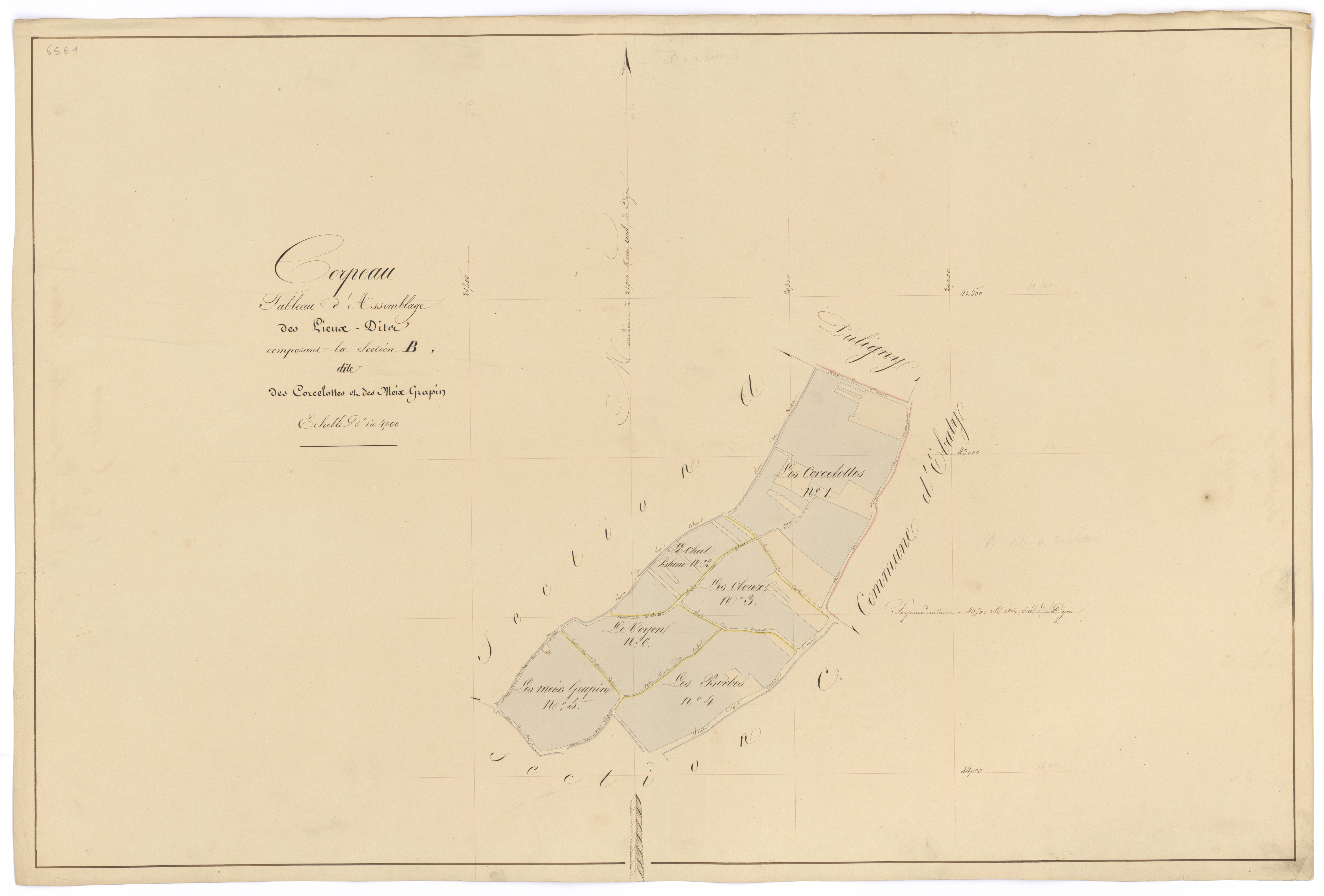 Corpeau - Section B (tableau d'assemblage) - 3 P PLAN 203/6